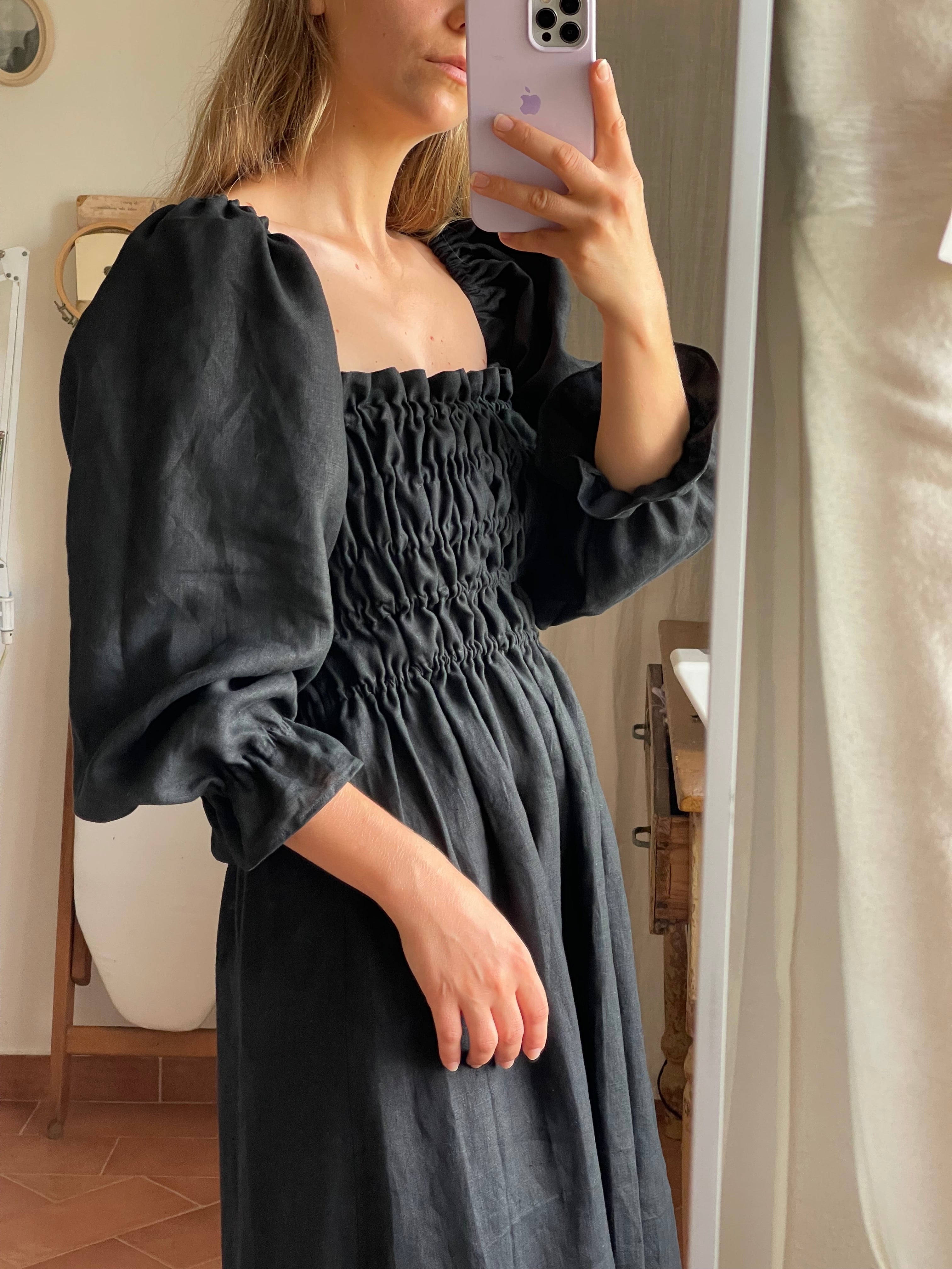 Linen / cotton picnic dress