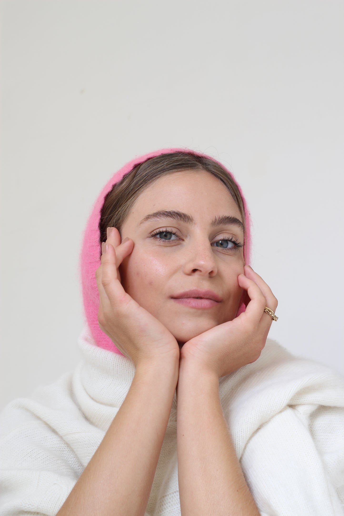 Balaclava fluffy rosa
