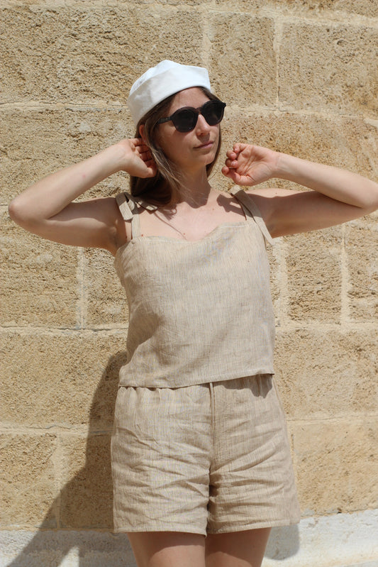 Top SPF lino righe