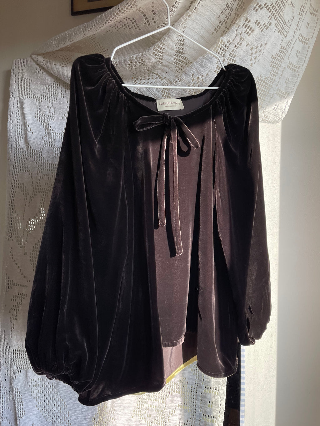 Brown Silk Velvet Blouse