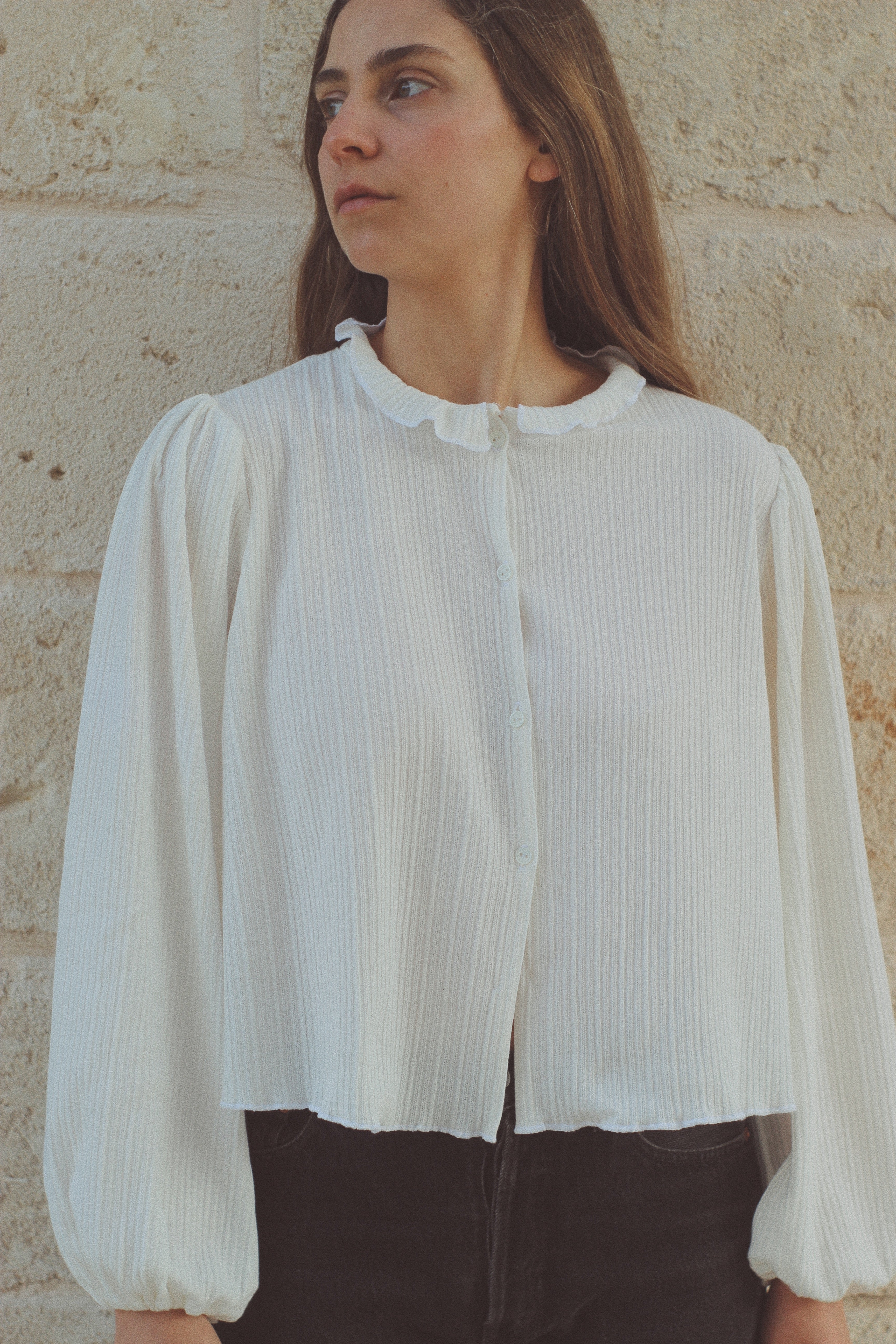 Cardigan in cotone bianco