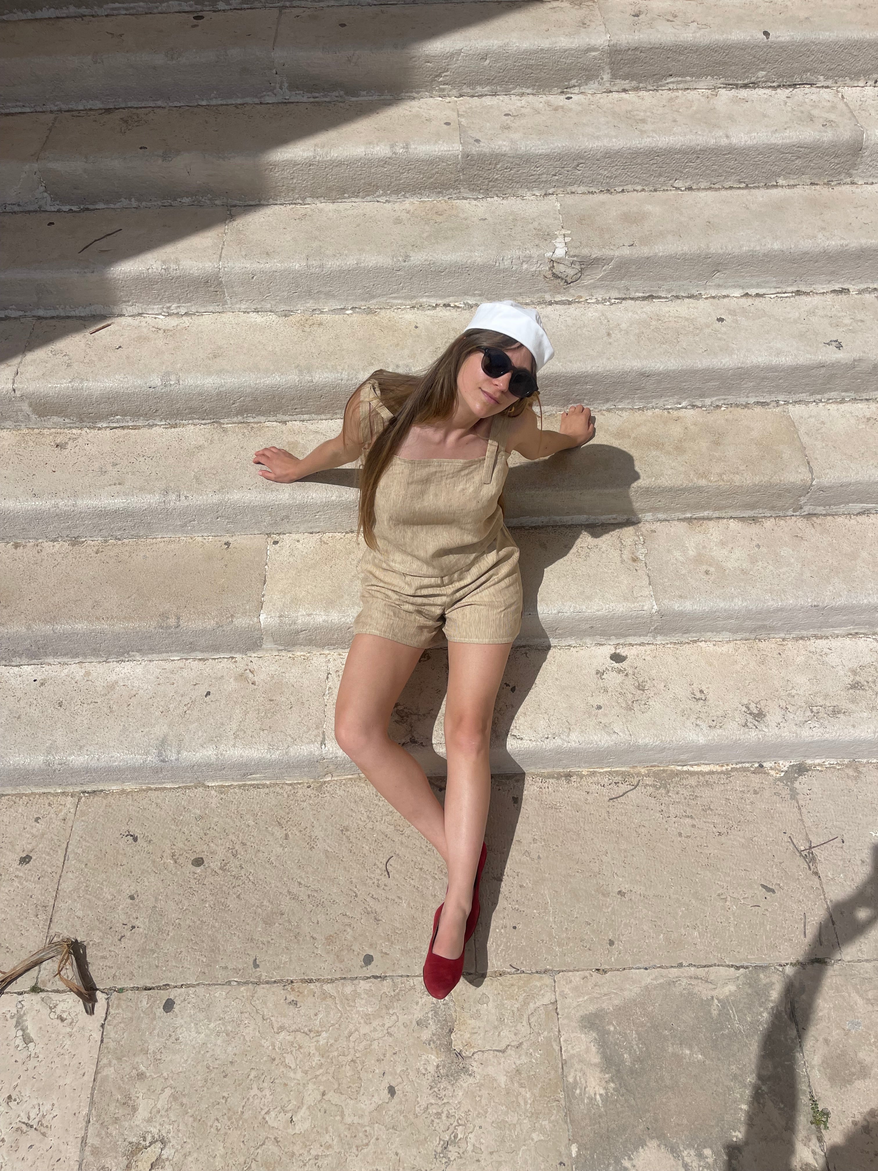 Top SPF lino righe