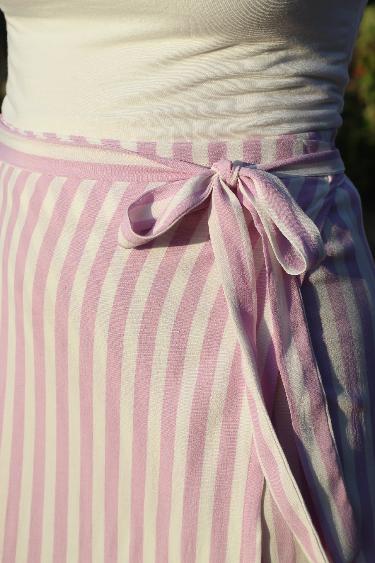 Isole striped midi viscose skirt