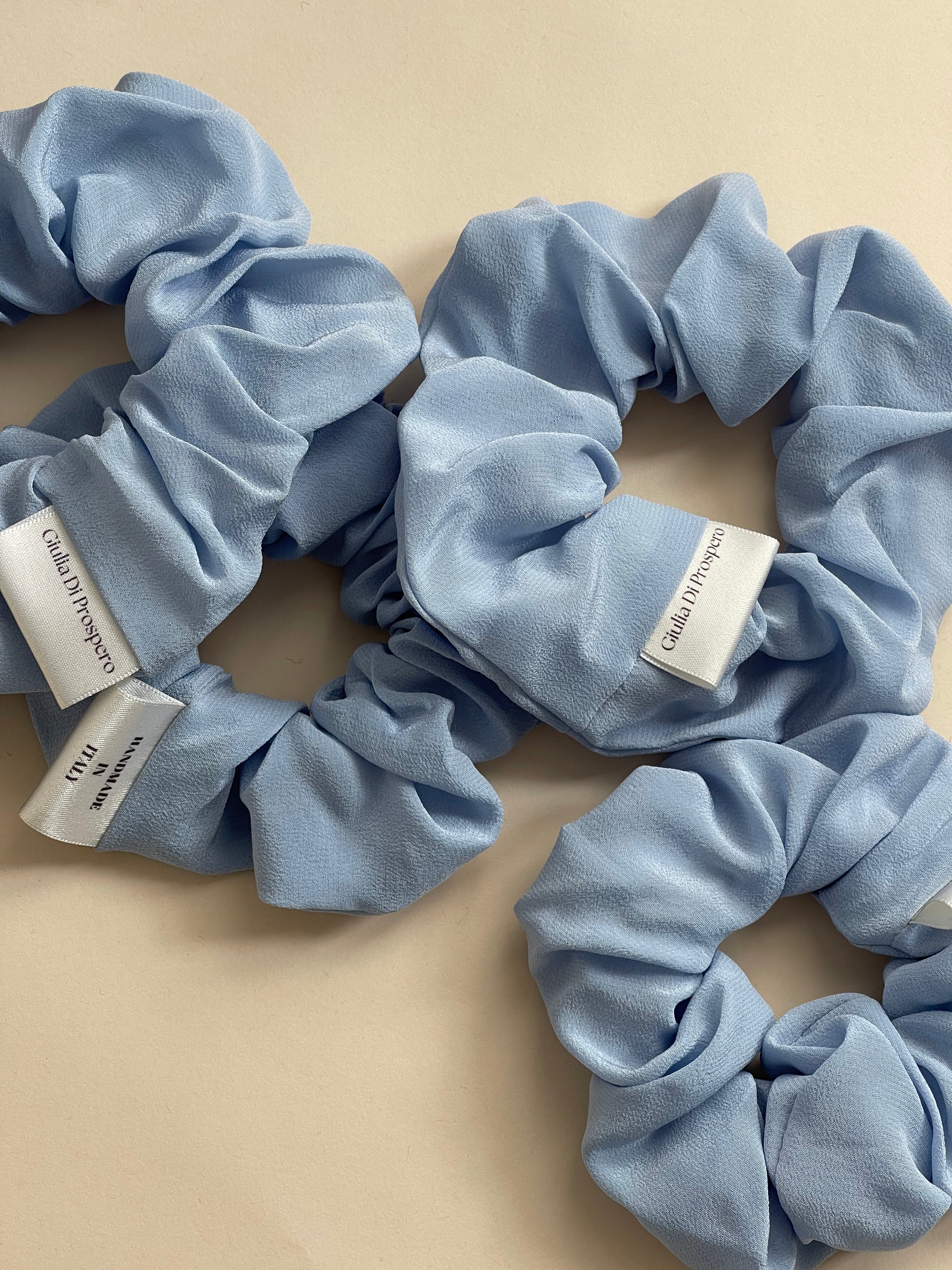 Maxi Scrunchie Seta Azzurro