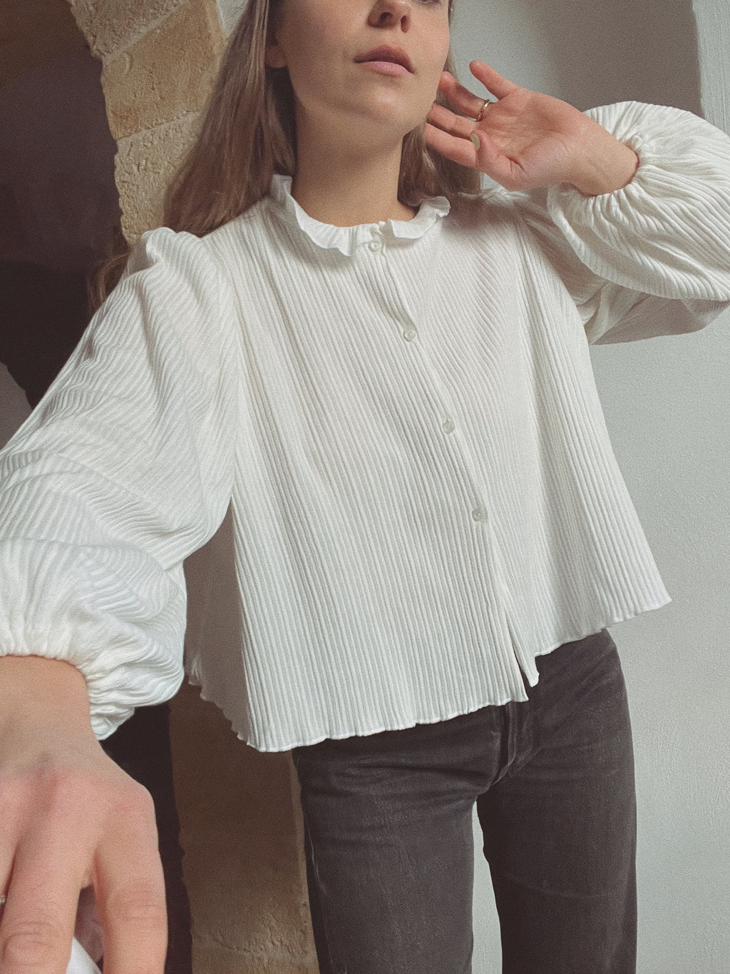 Cardigan in cotone bianco