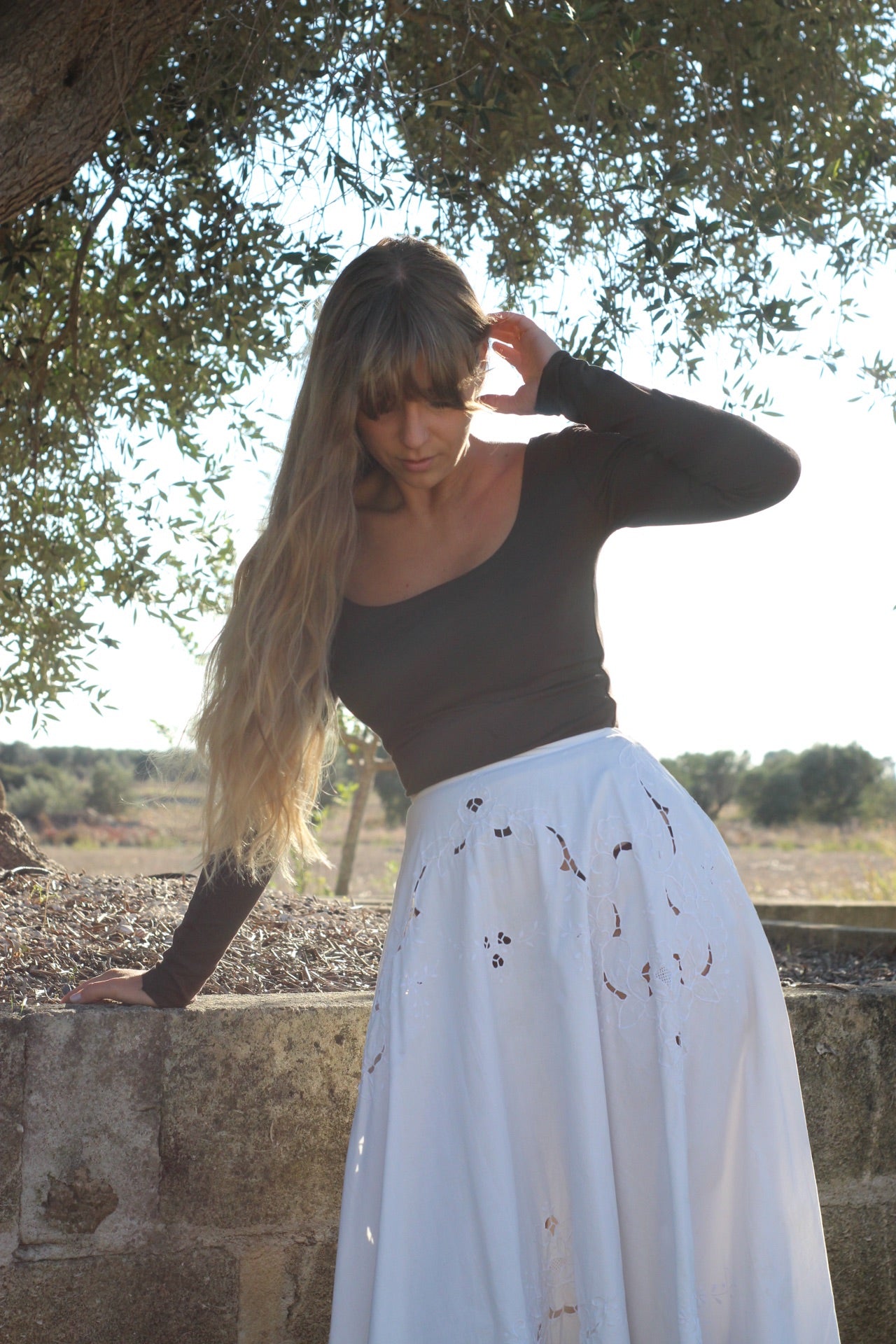 Maglietta con scollo quadrato