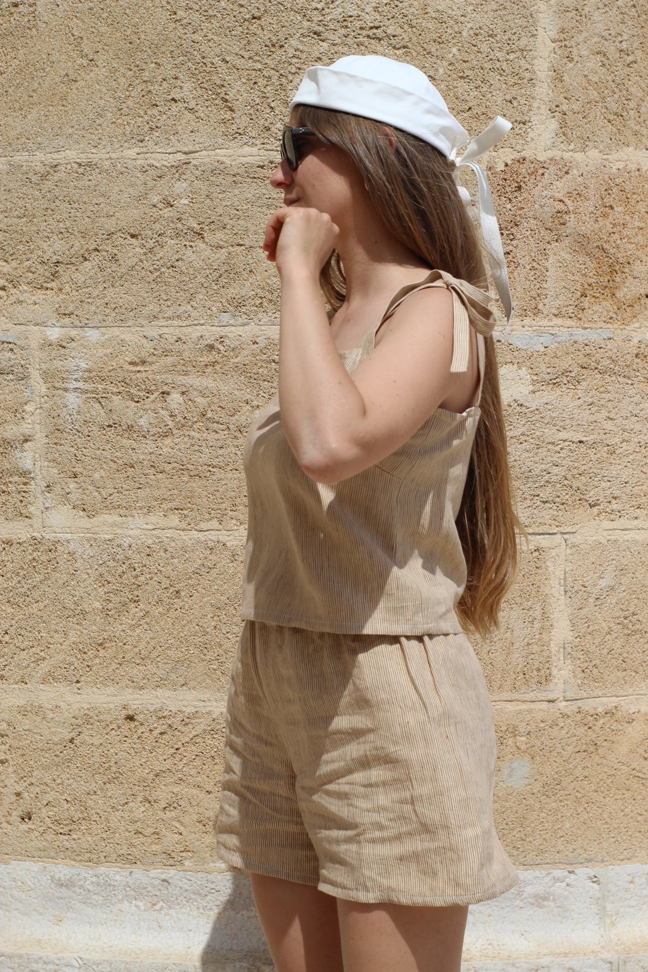 Top SPF lino righe