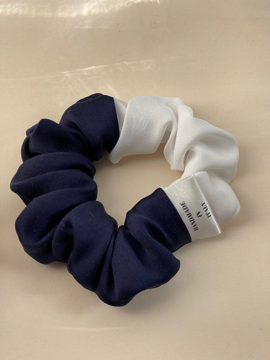 Medium Scrunchie seta bicolore