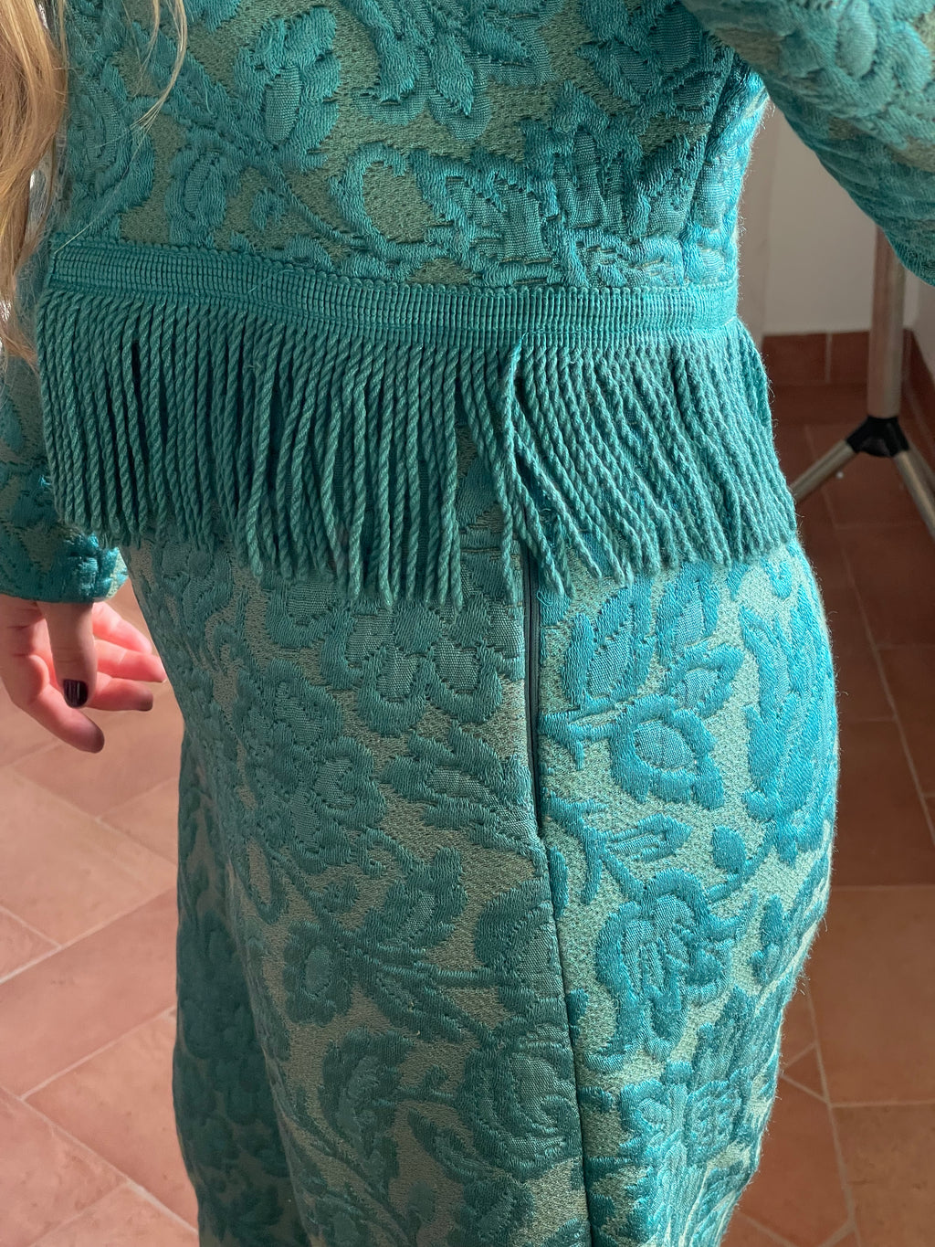 Giacchina jacquard con frange