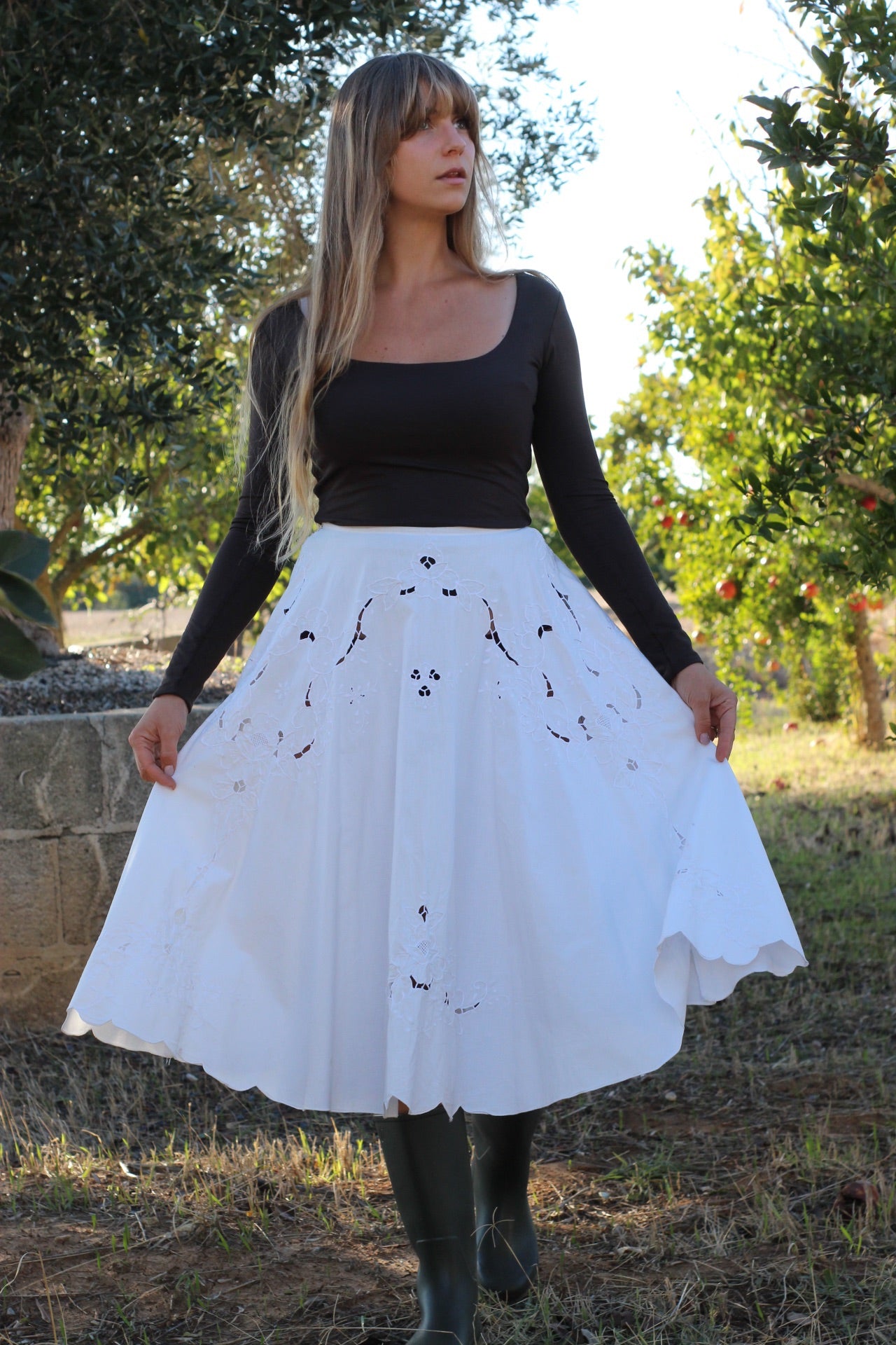 Maglietta con scollo quadrato