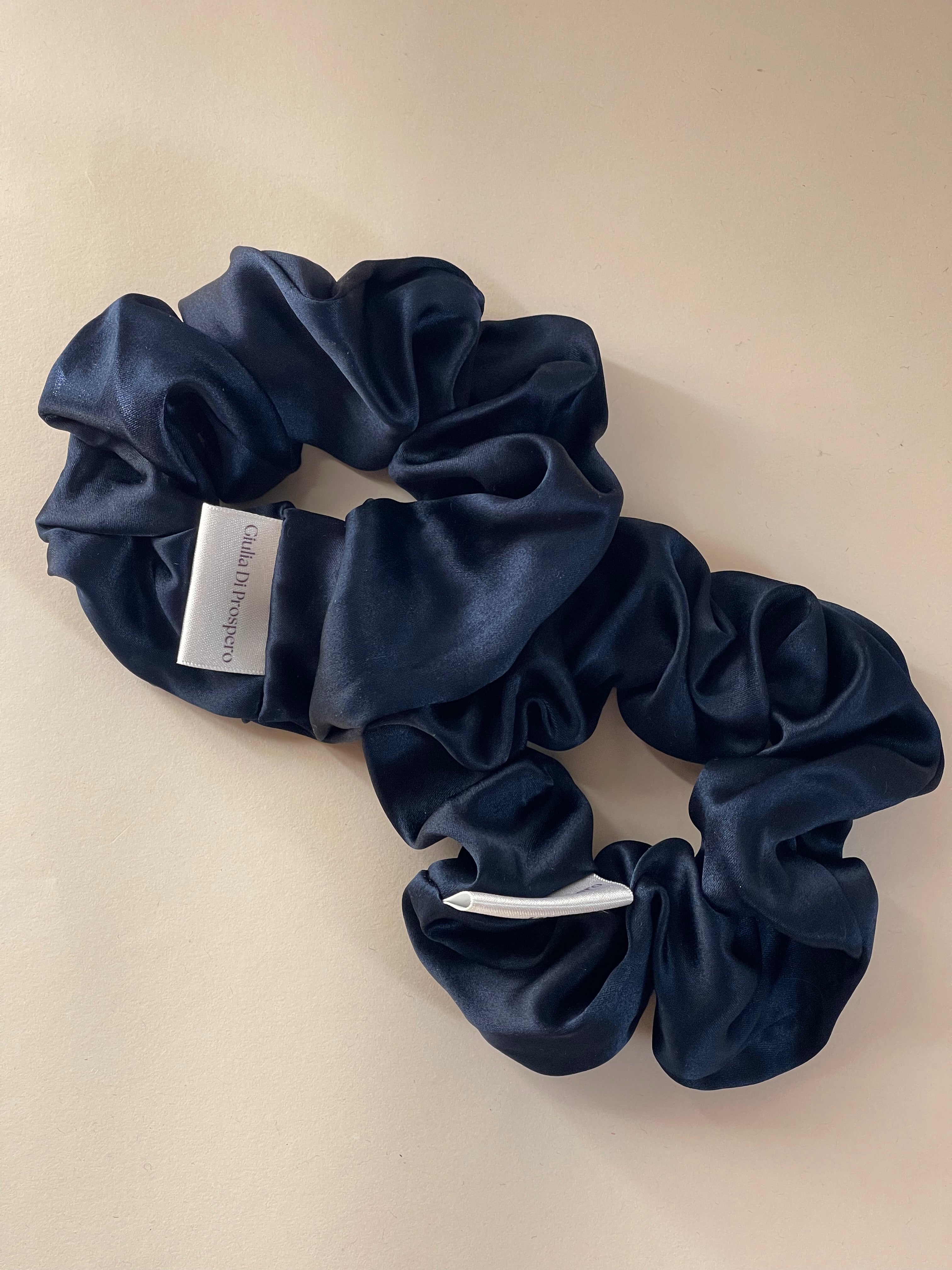 Maxi Scrunchie raso Seta Blu
