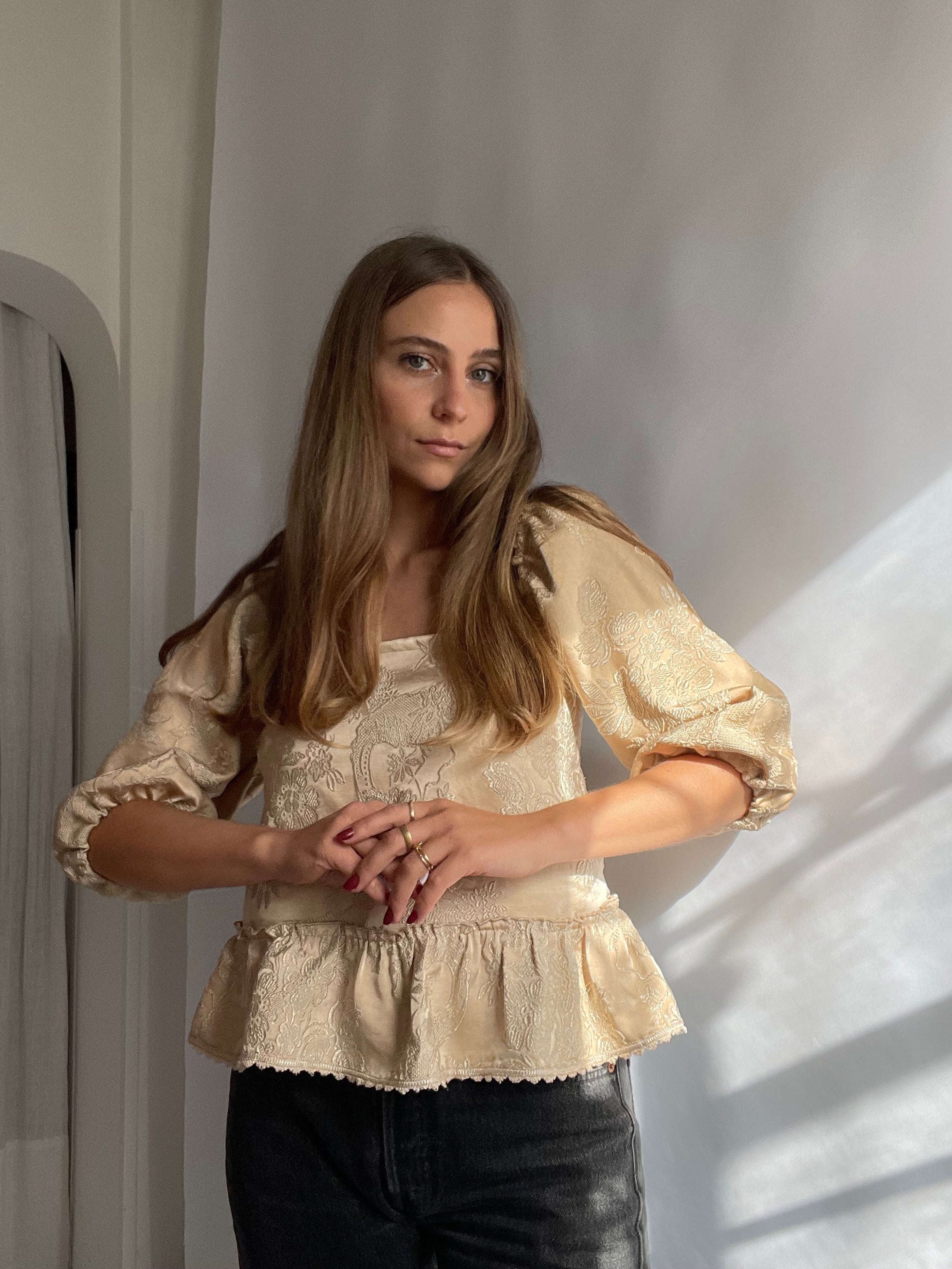 Top Aida tapestry beige