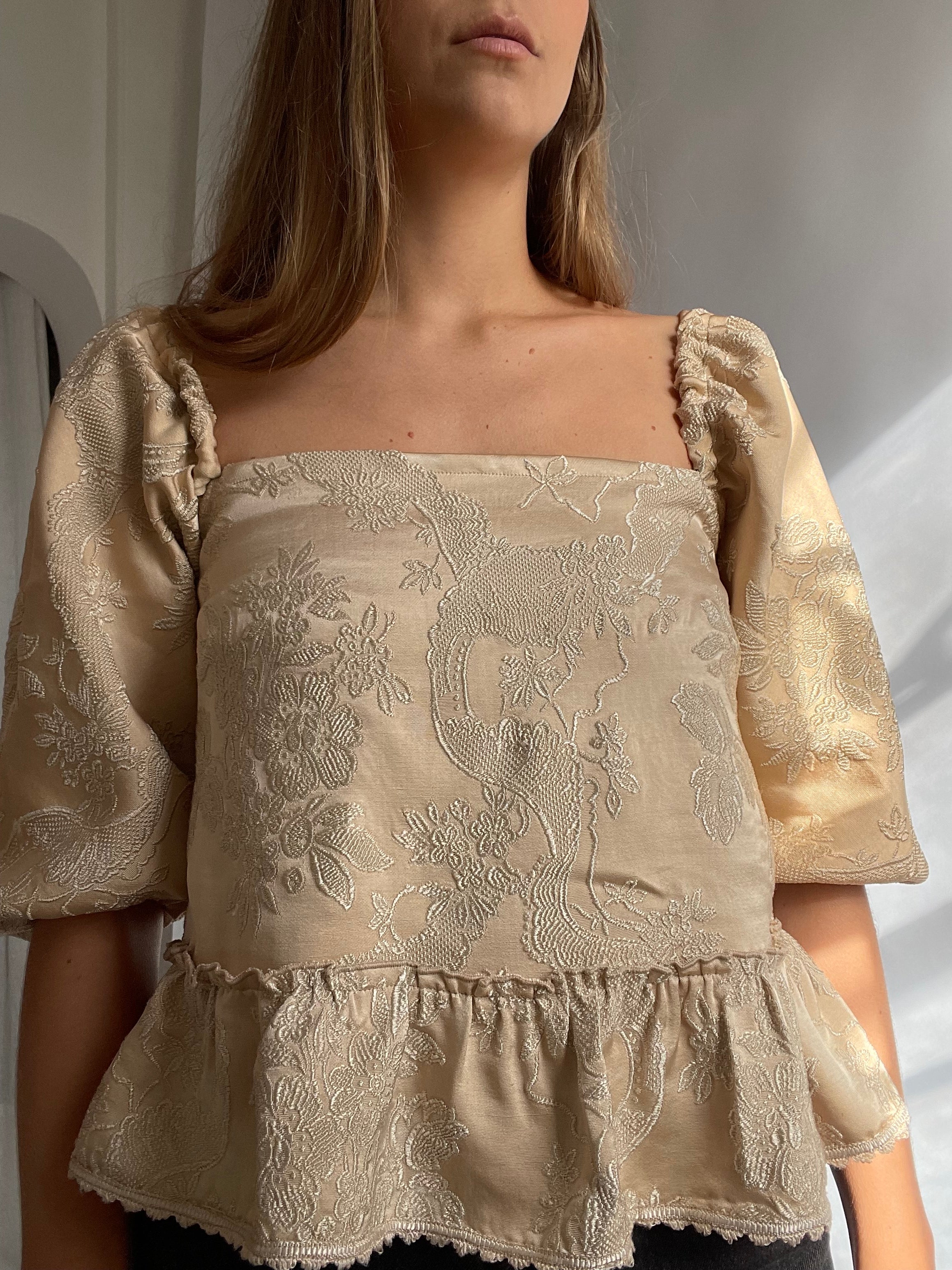 Top Aida tapestry beige