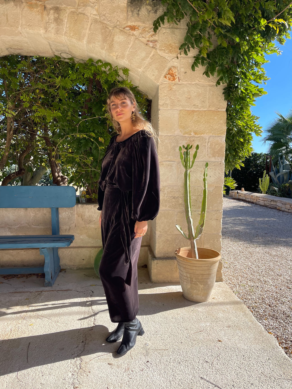 Brown Silk Velvet Blouse