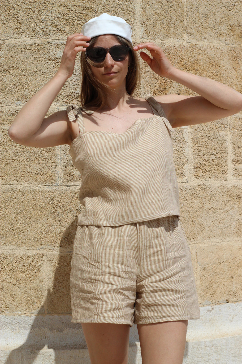 Top SPF lino righe