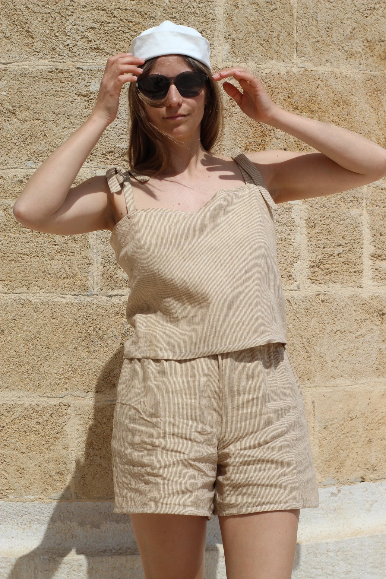 Top SPF lino righe
