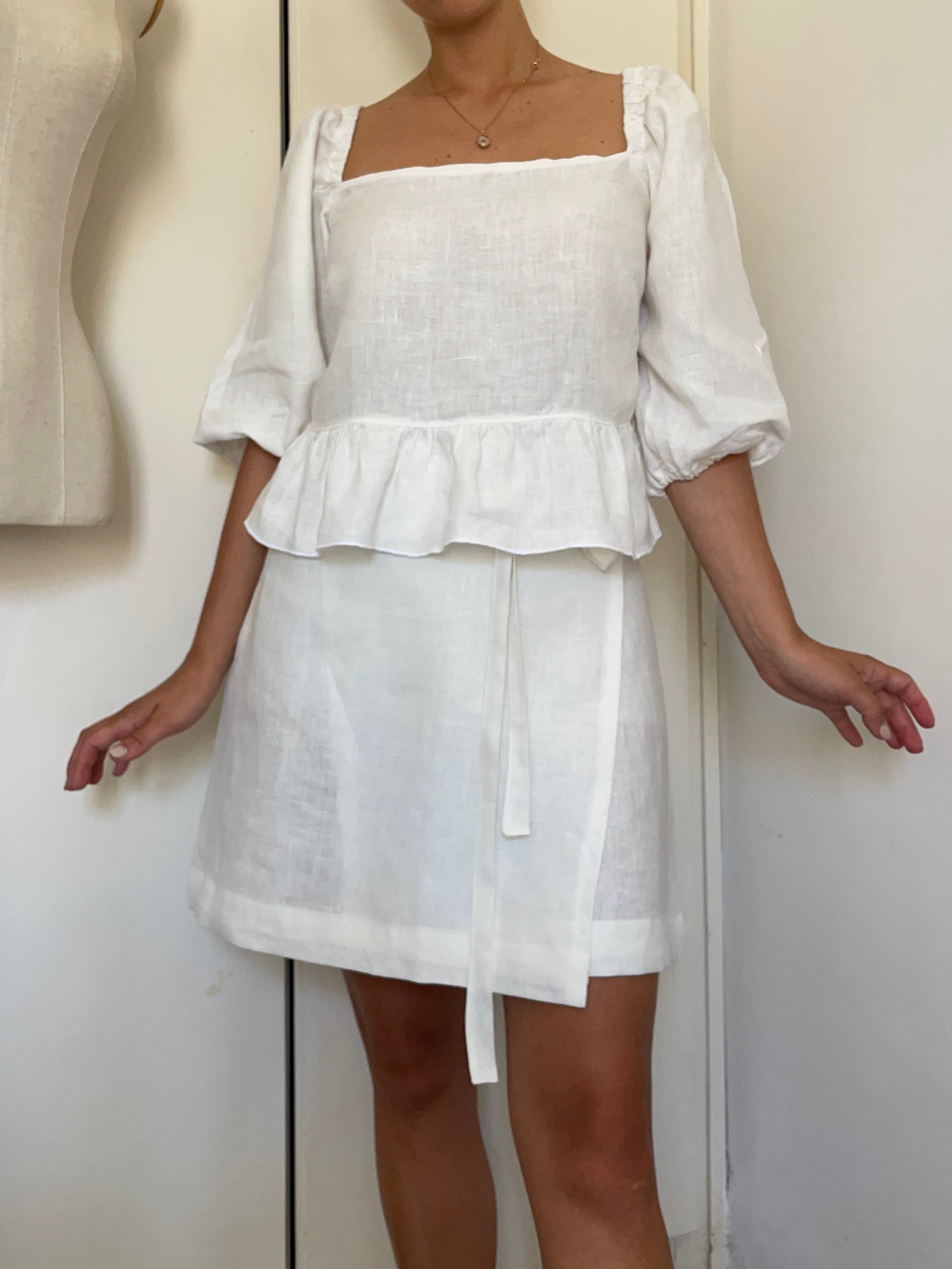 Gonna Isole lino mini
