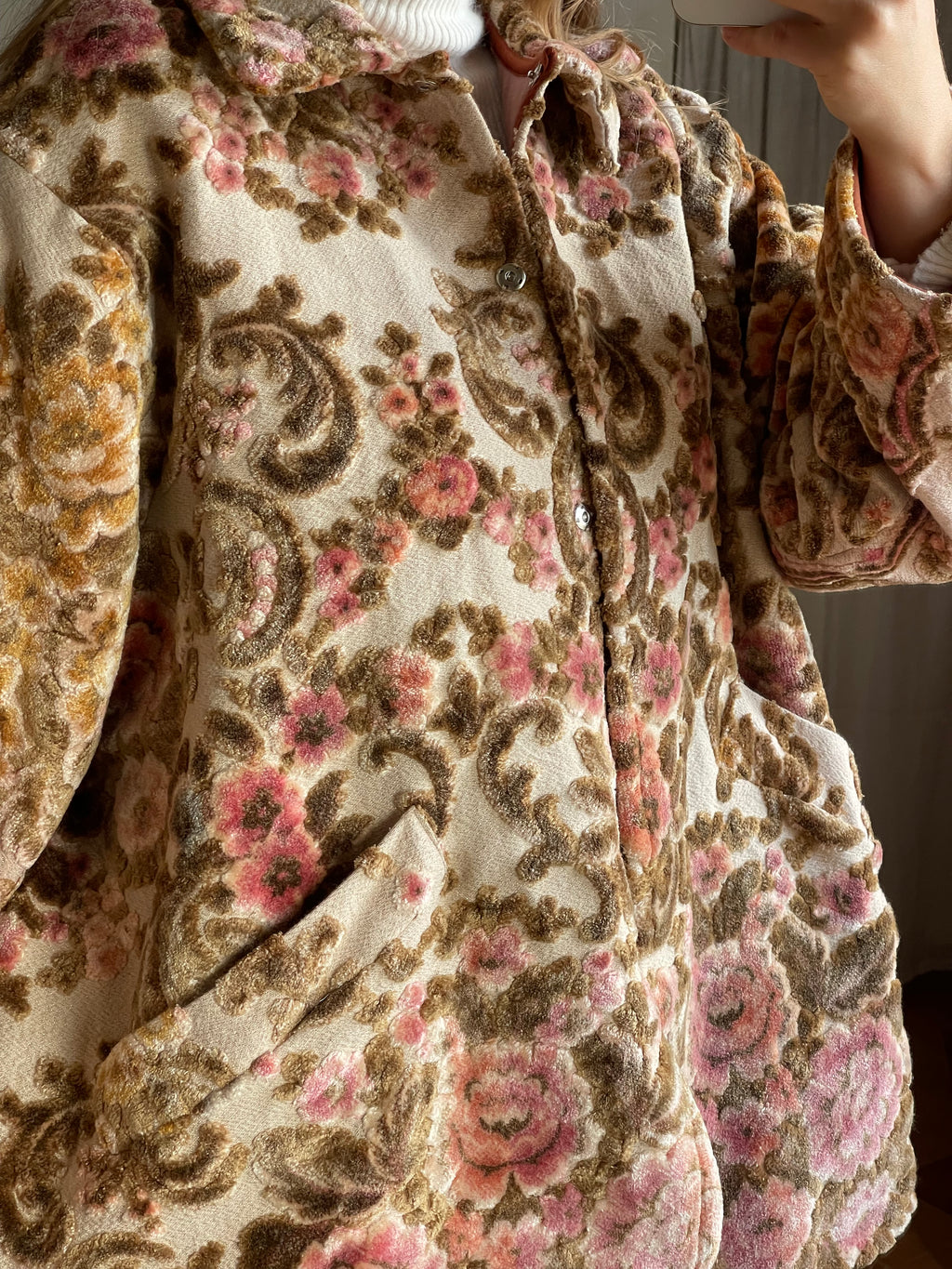 Barn jacket velluto floreale