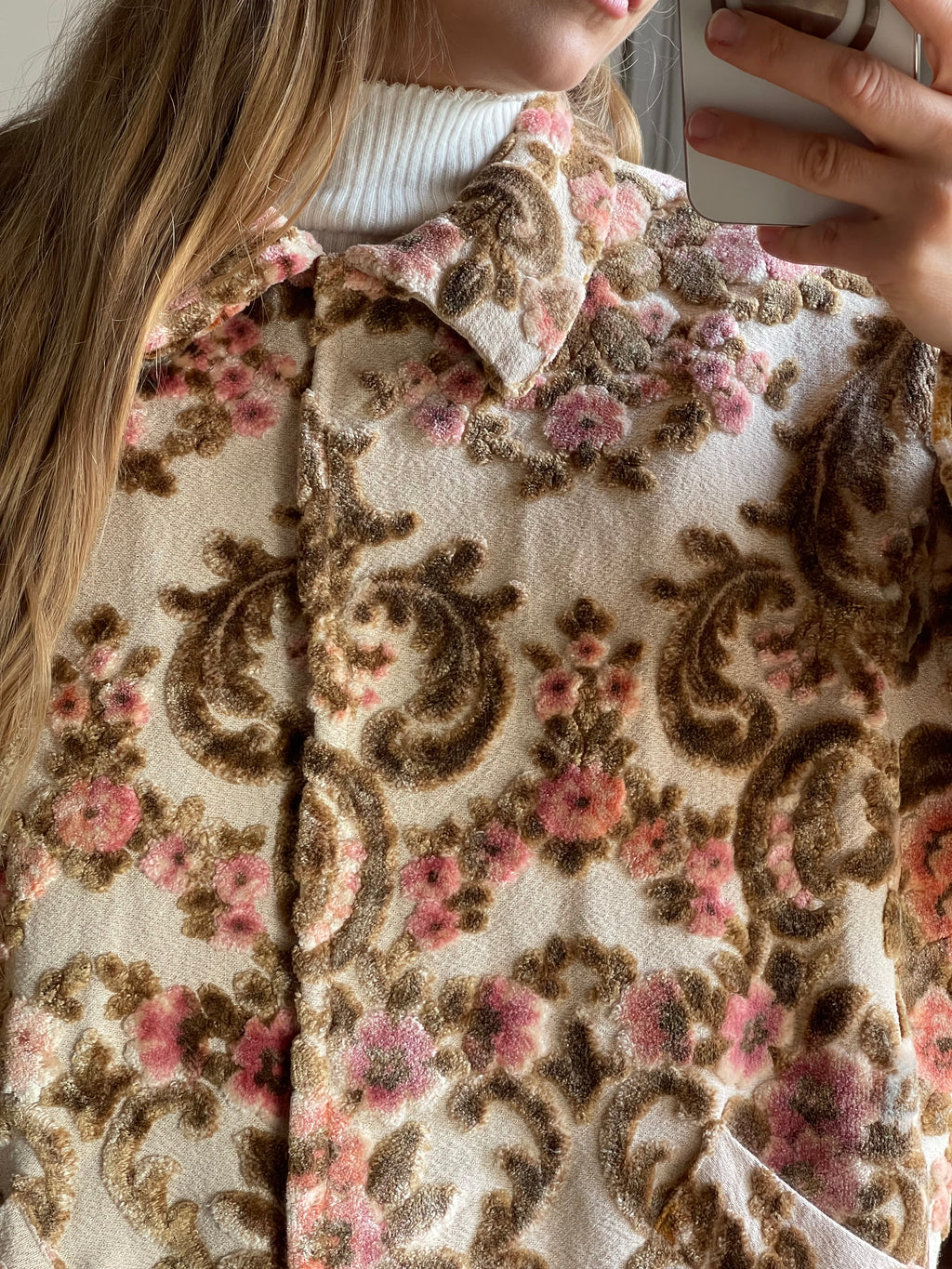 Barn jacket velluto floreale