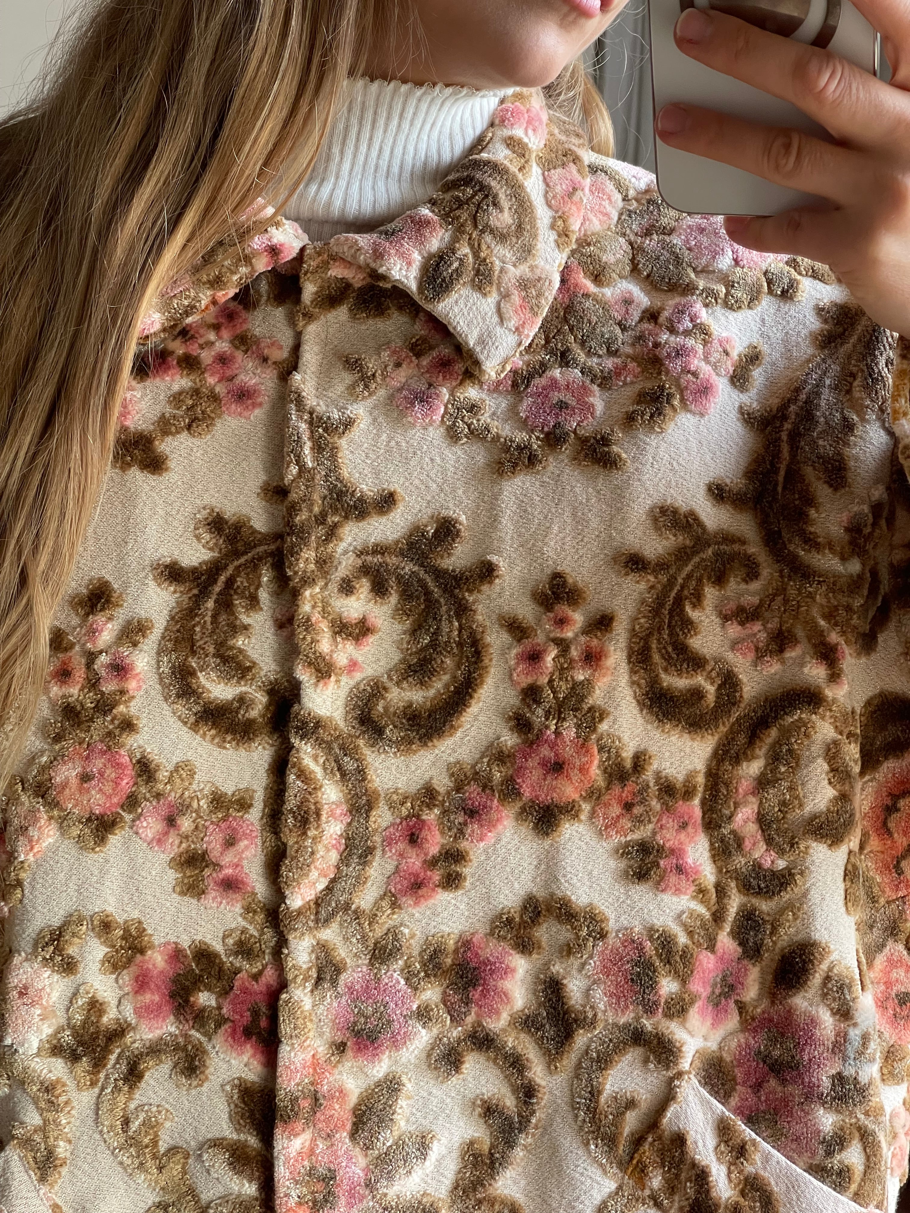 Barn jacket velluto floreale