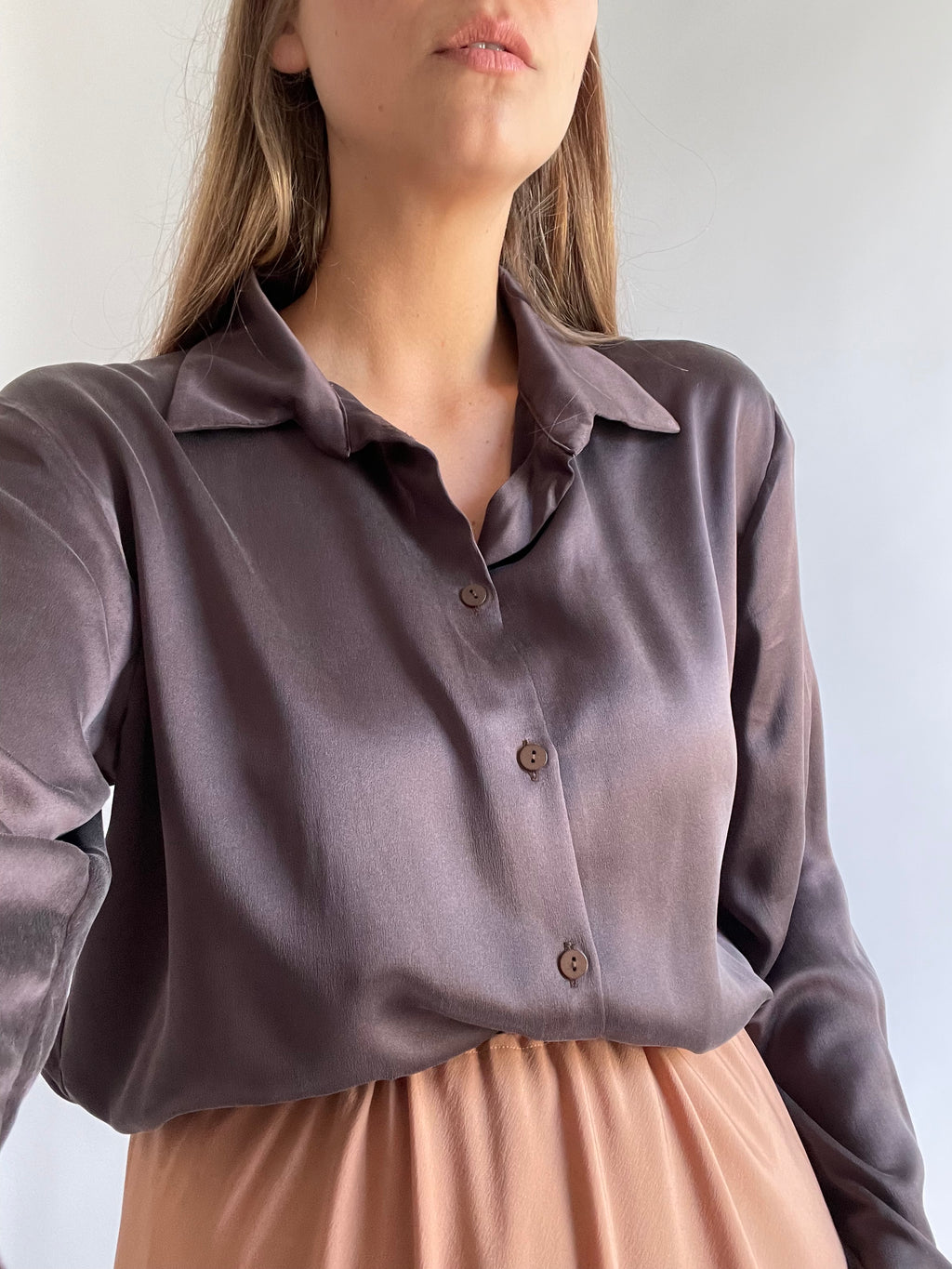 Camicia Clara pura seta marrone