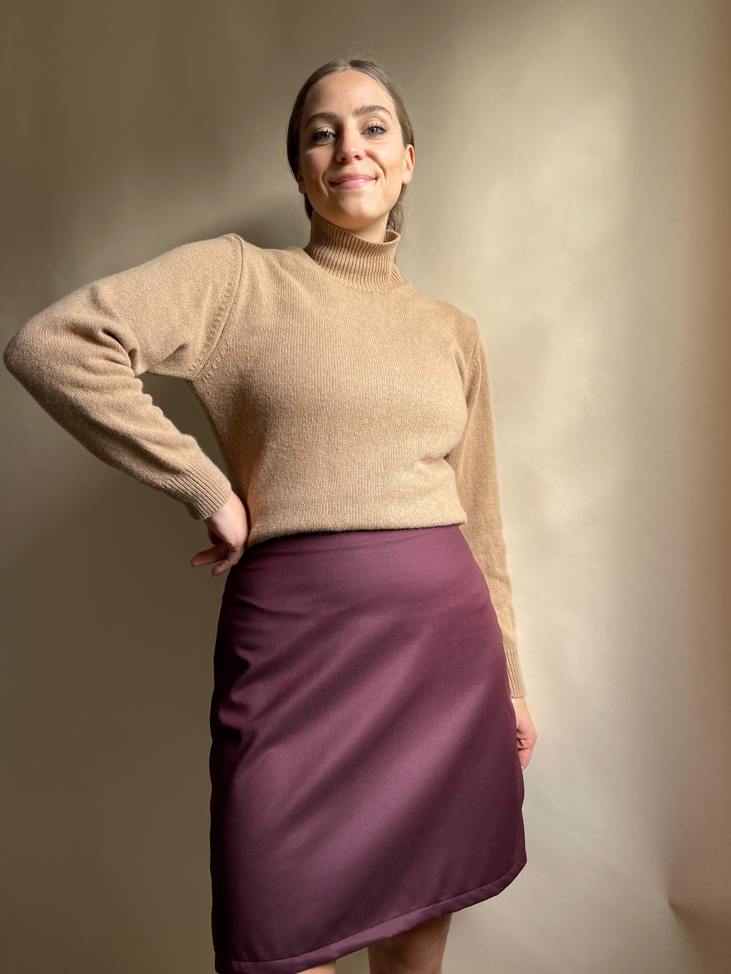Minigonna Edie frescolana bordeaux
