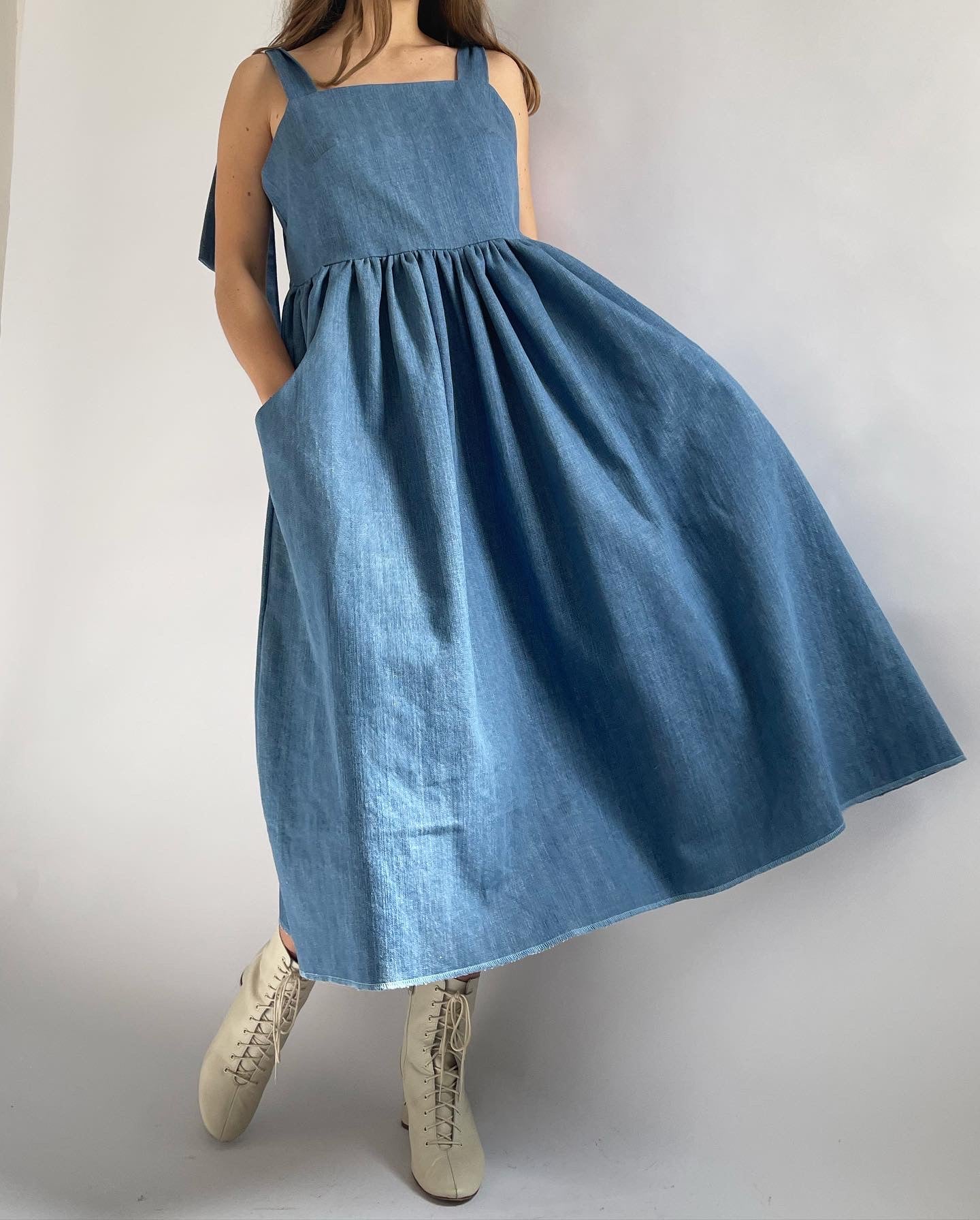 Linen / cotton picnic dress
