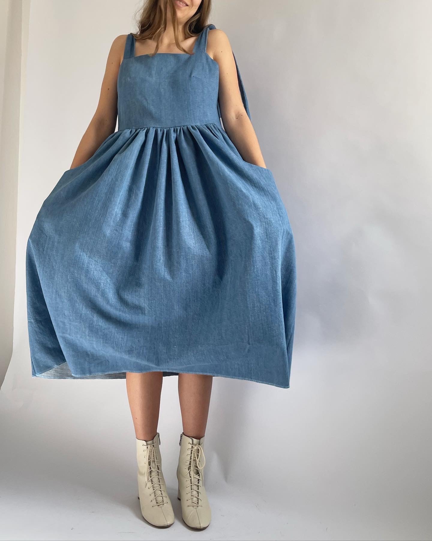 Linen / cotton picnic dress