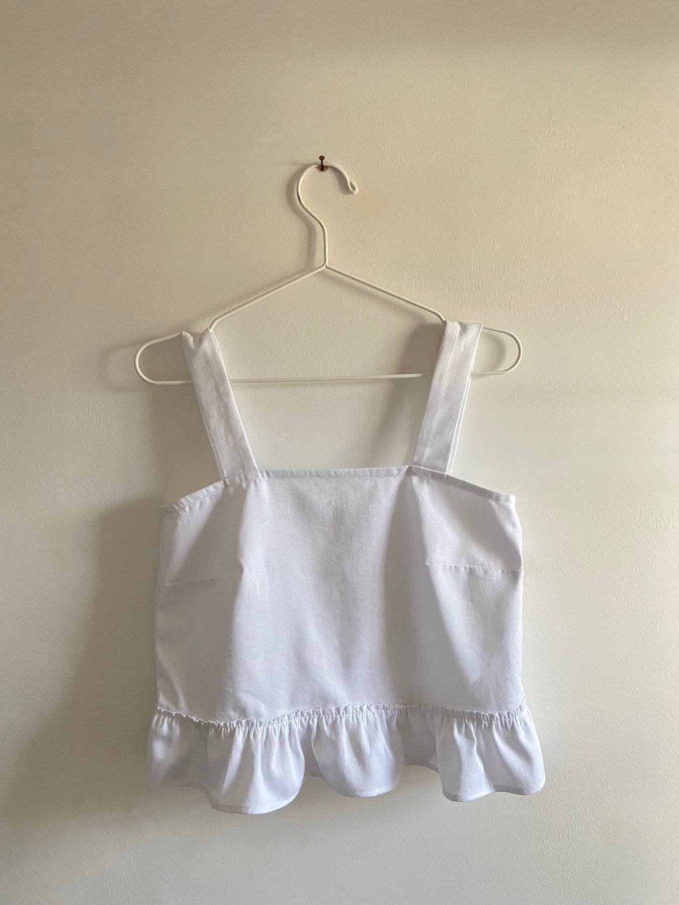 White Cotton Top With Flounce