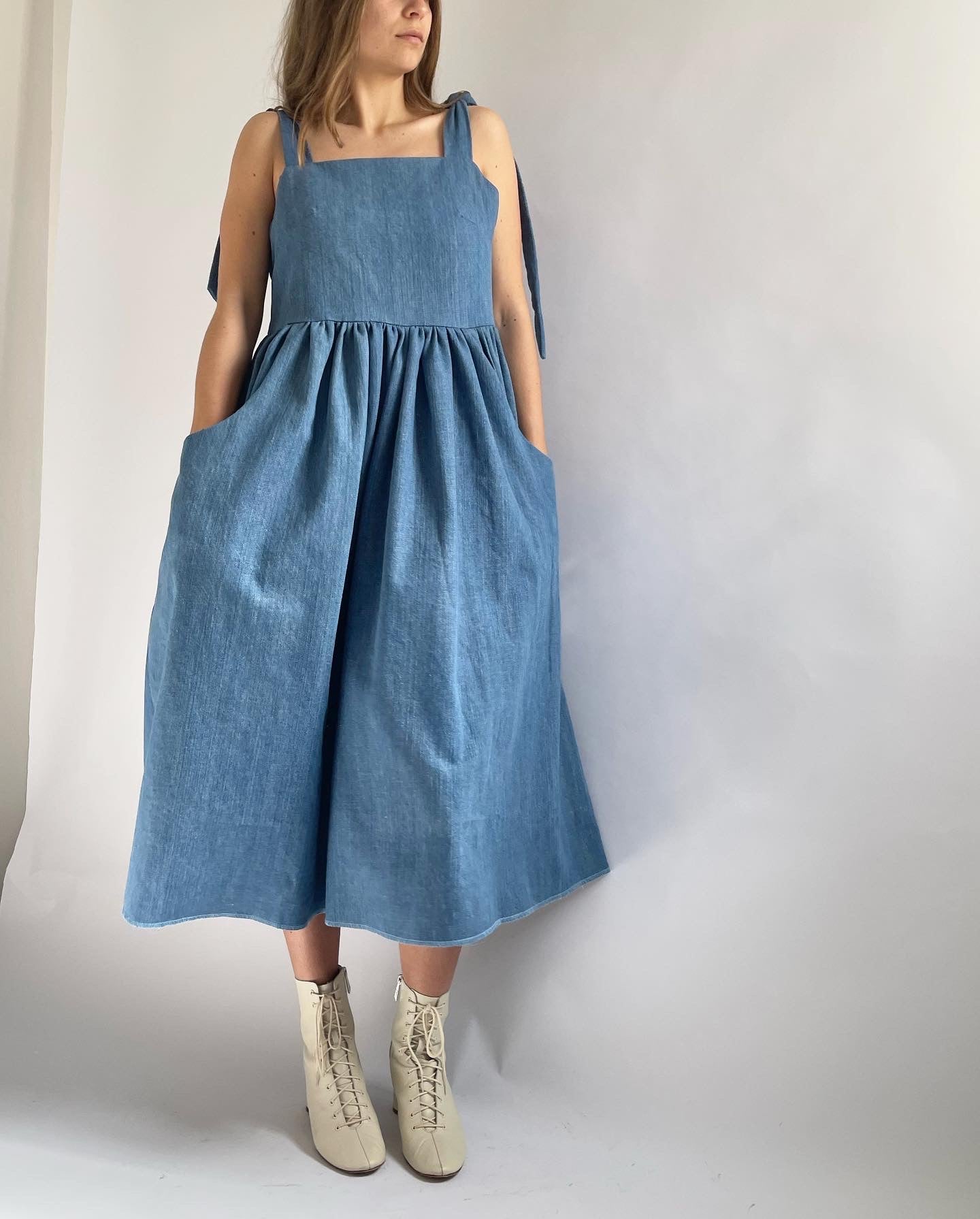 Linen / cotton picnic dress