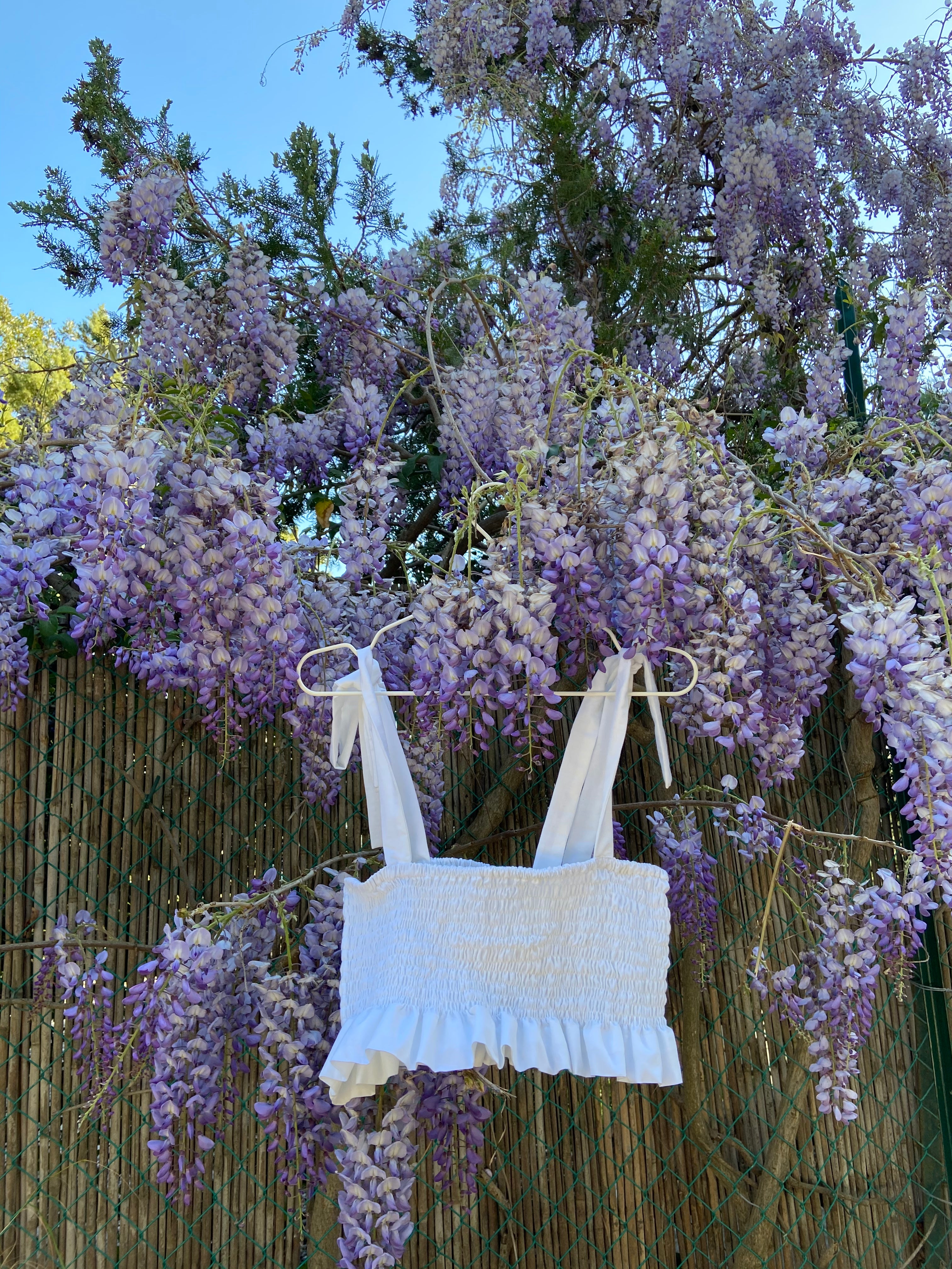 Crop Top con bretelle cotone