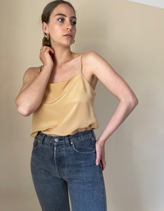 Camel pure silk camisole