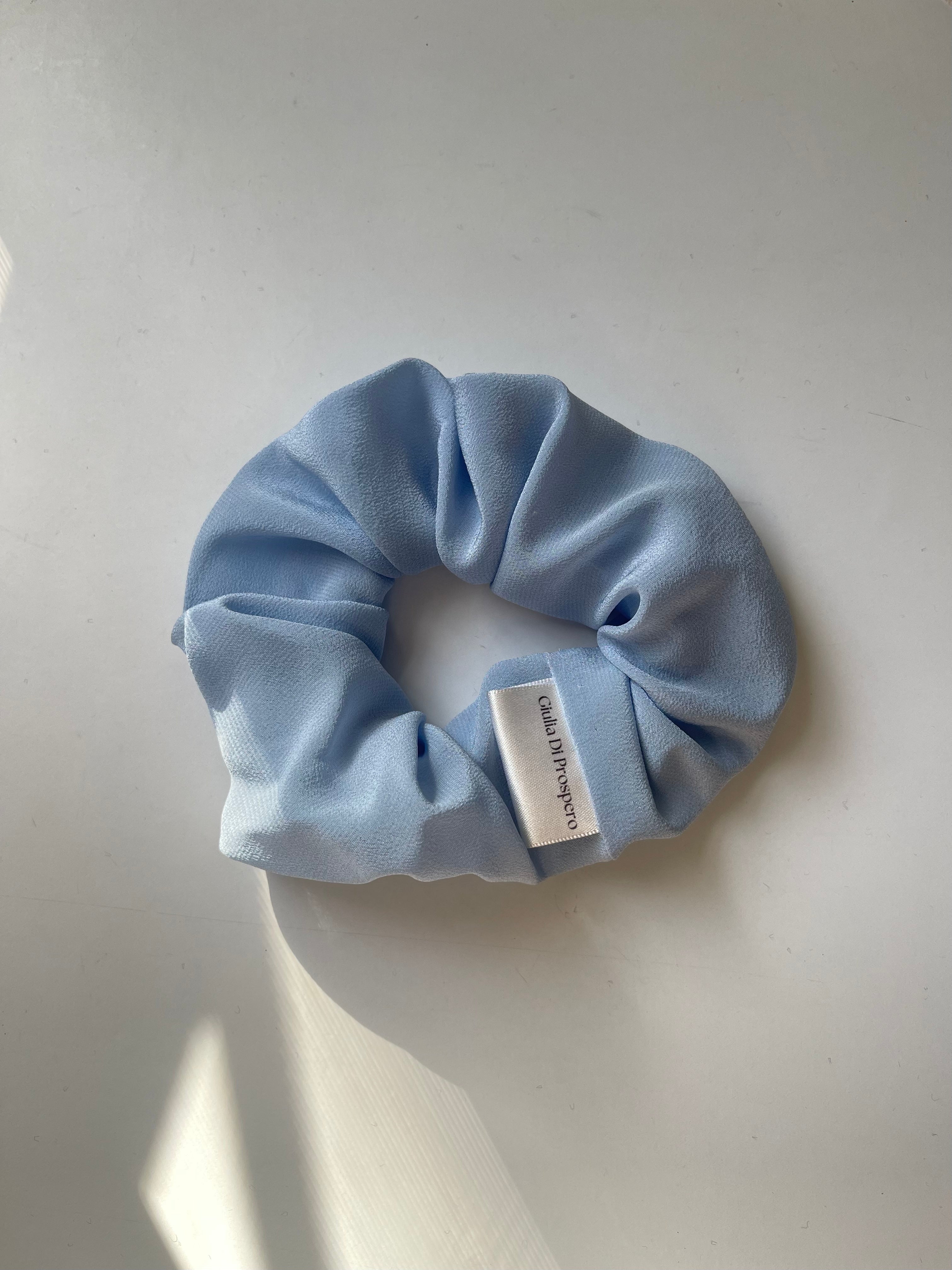 Maxi Scrunchie Seta Azzurro