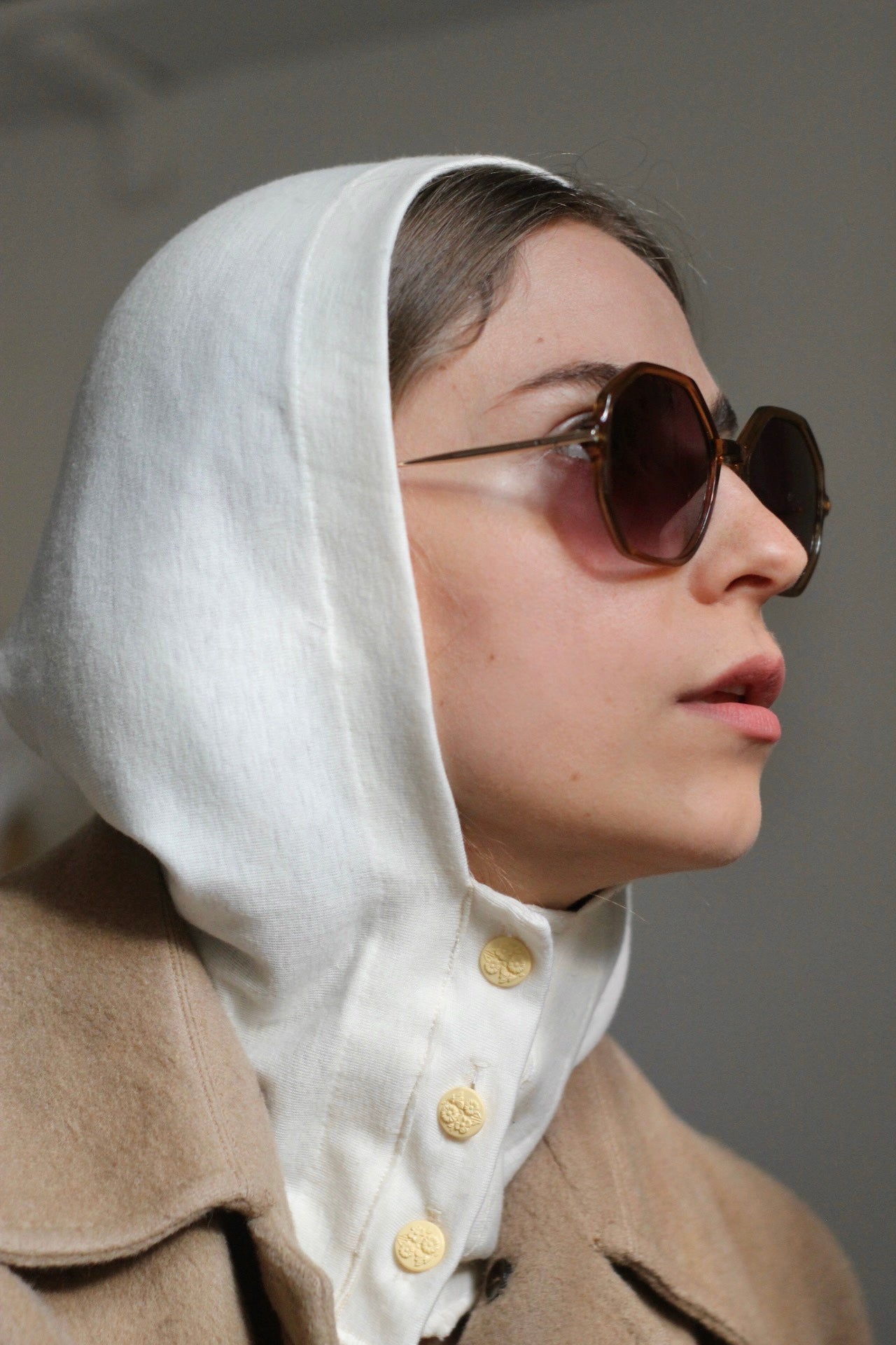 Balaclava panna con bottoni
