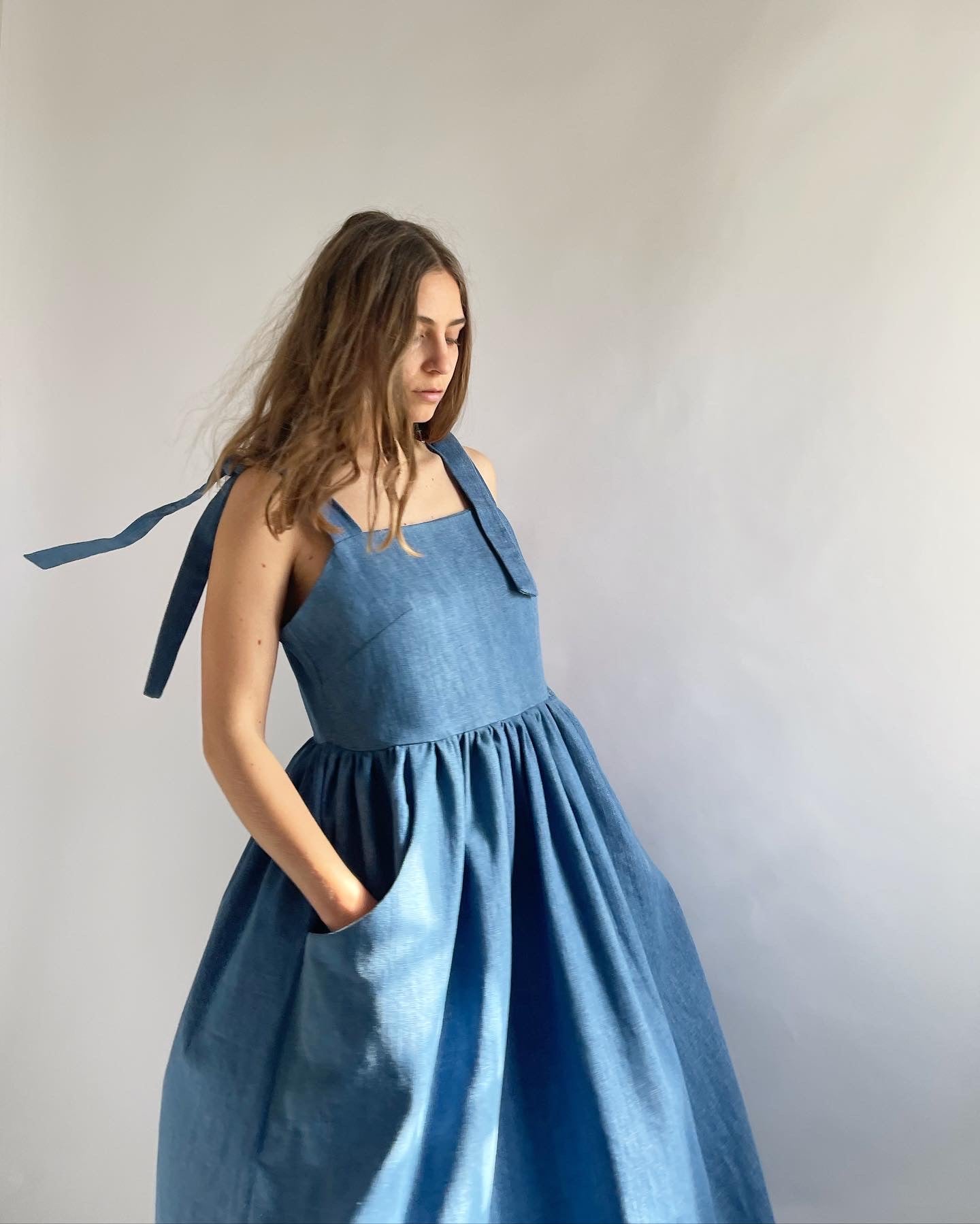 Linen / cotton picnic dress