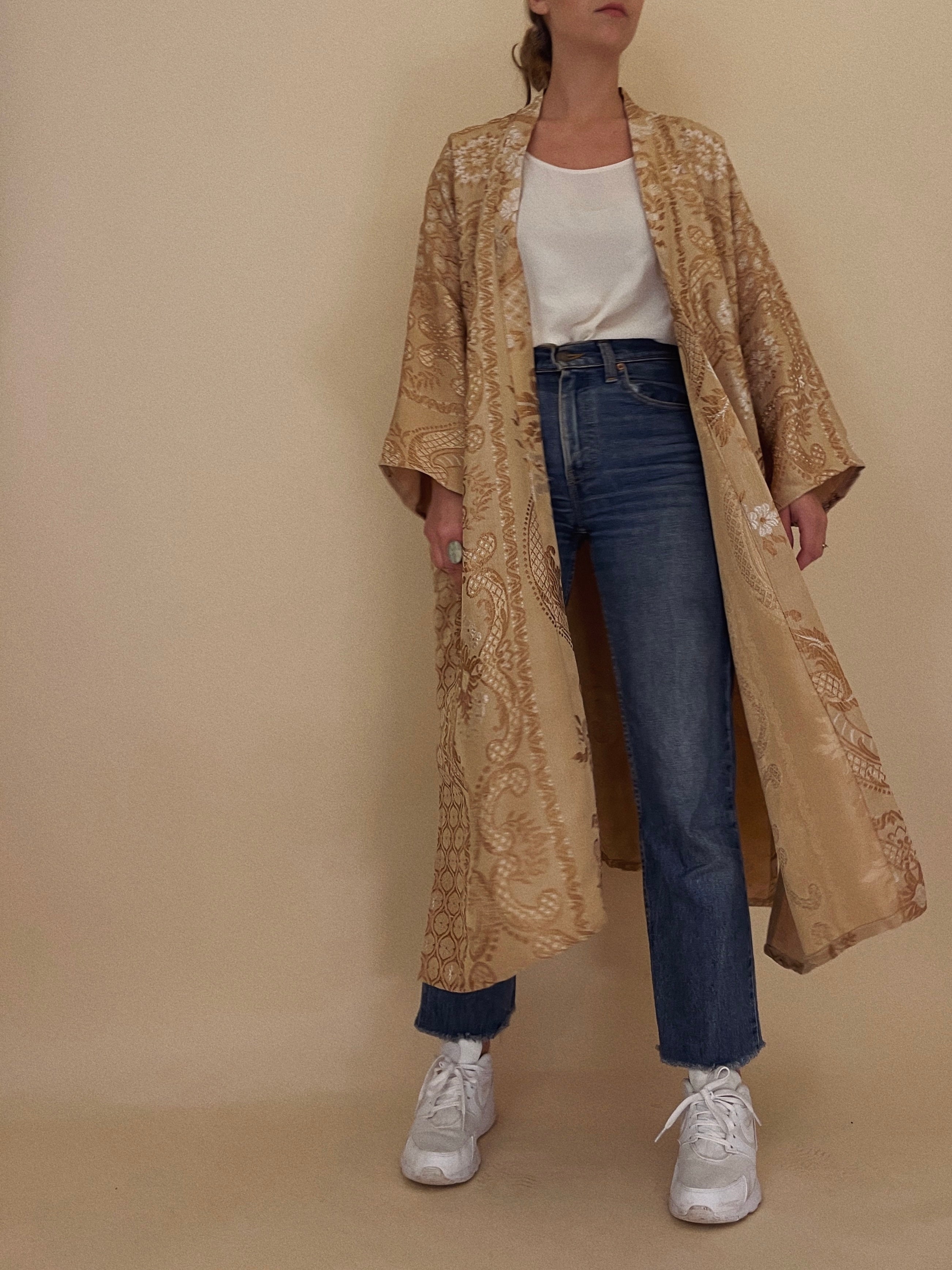 Kimono color cammello pezzo unico