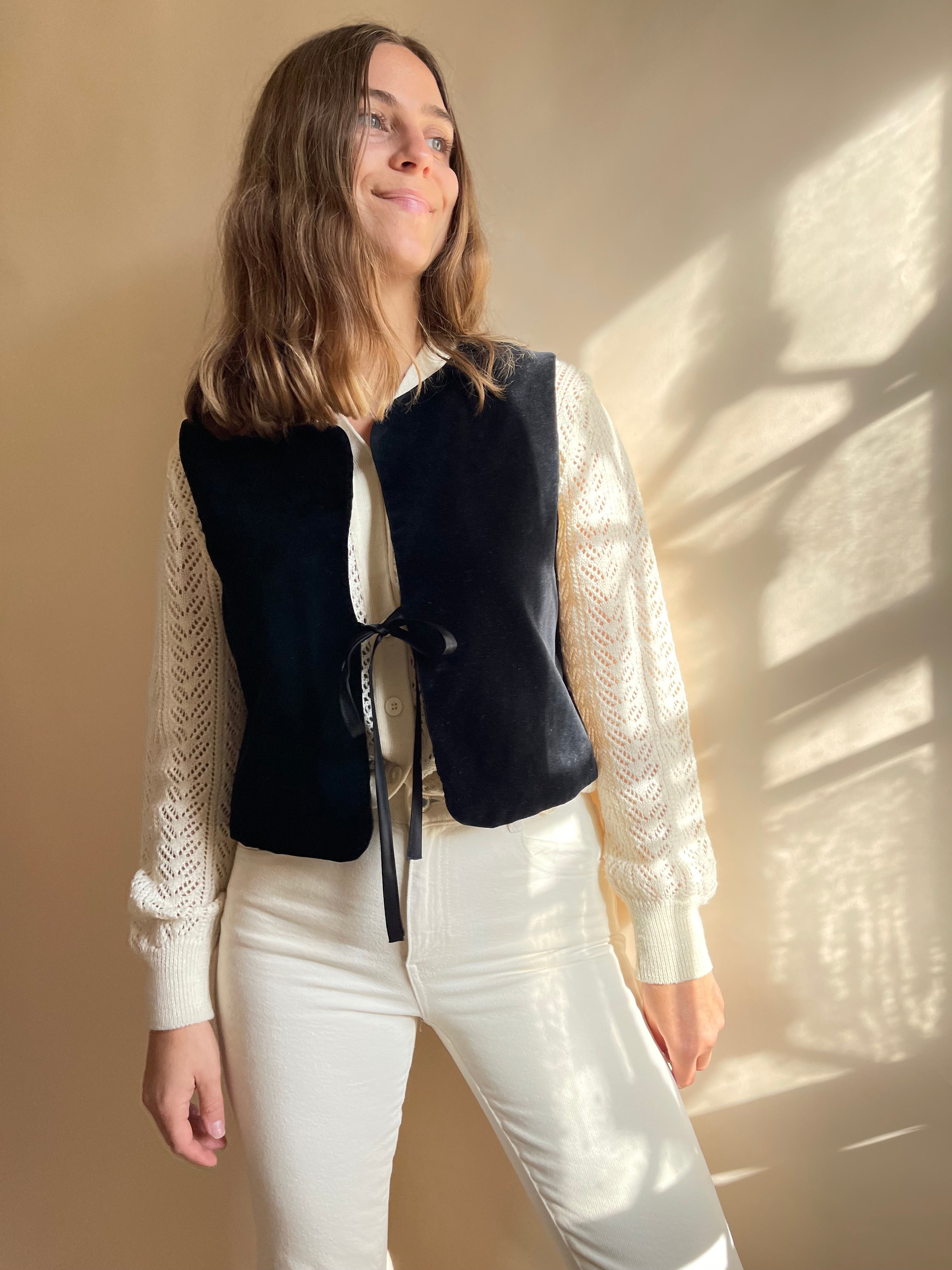 Gilet Indiana velluto nero cotone
