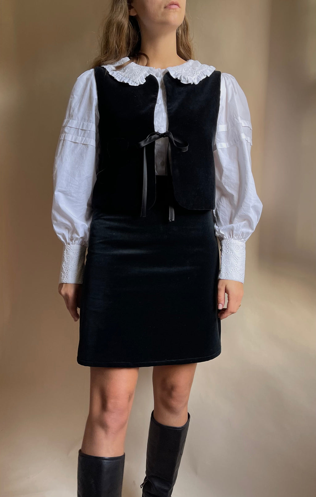 Gilet Indiana velluto nero cotone
