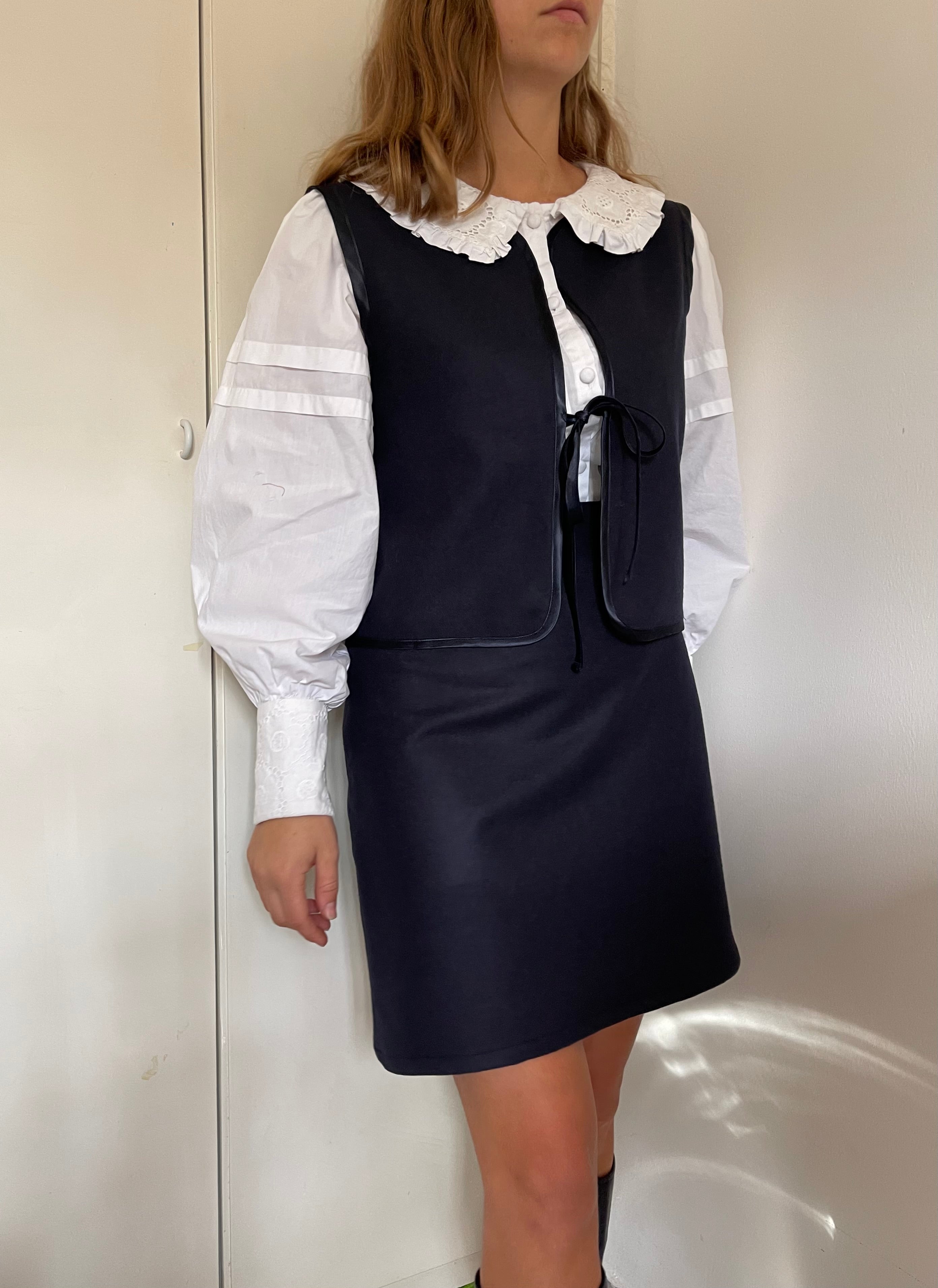 Minigonna Edie lana cotta blu scuro