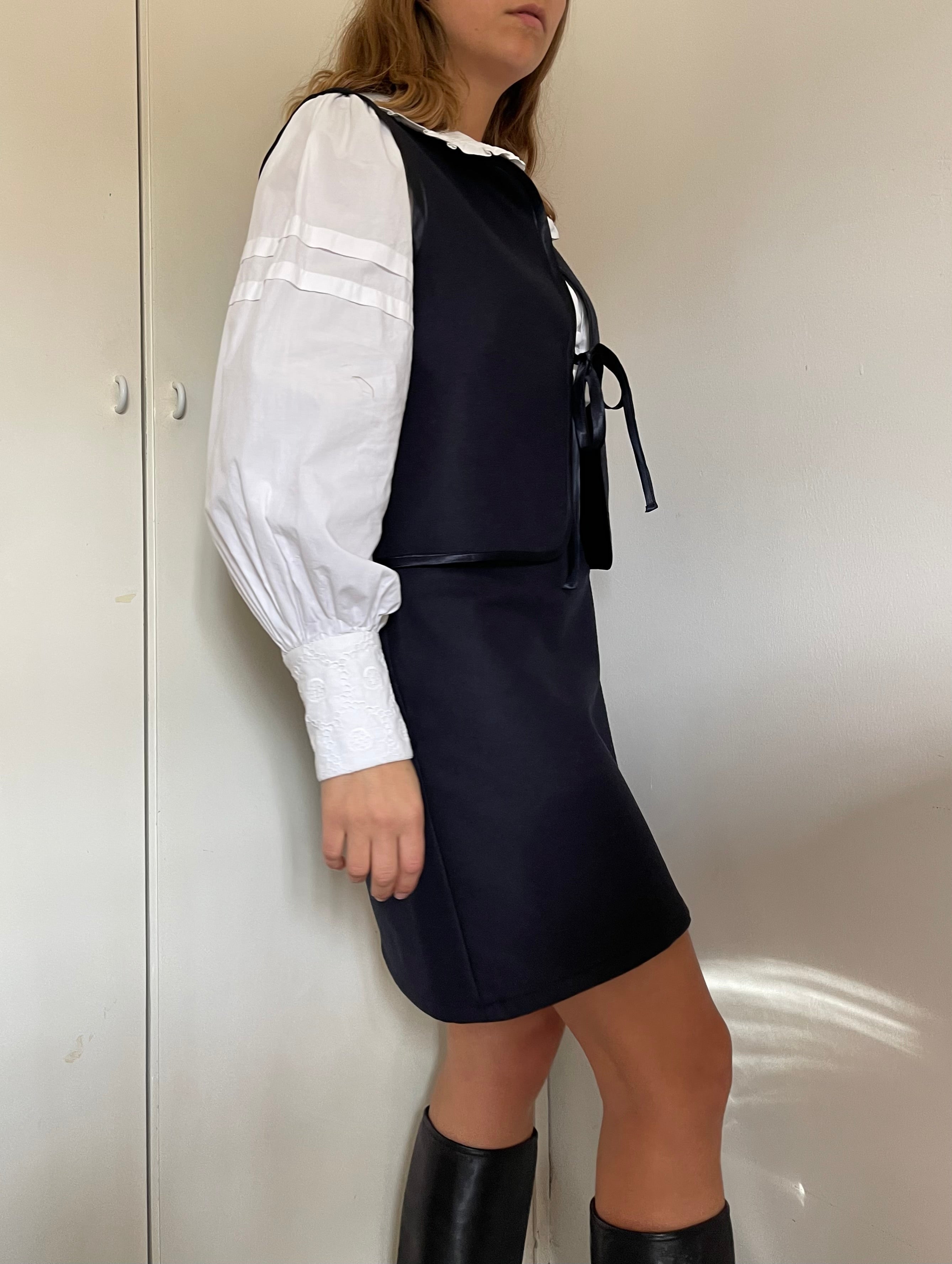 Gilet Indiana lana cotta blu scuro