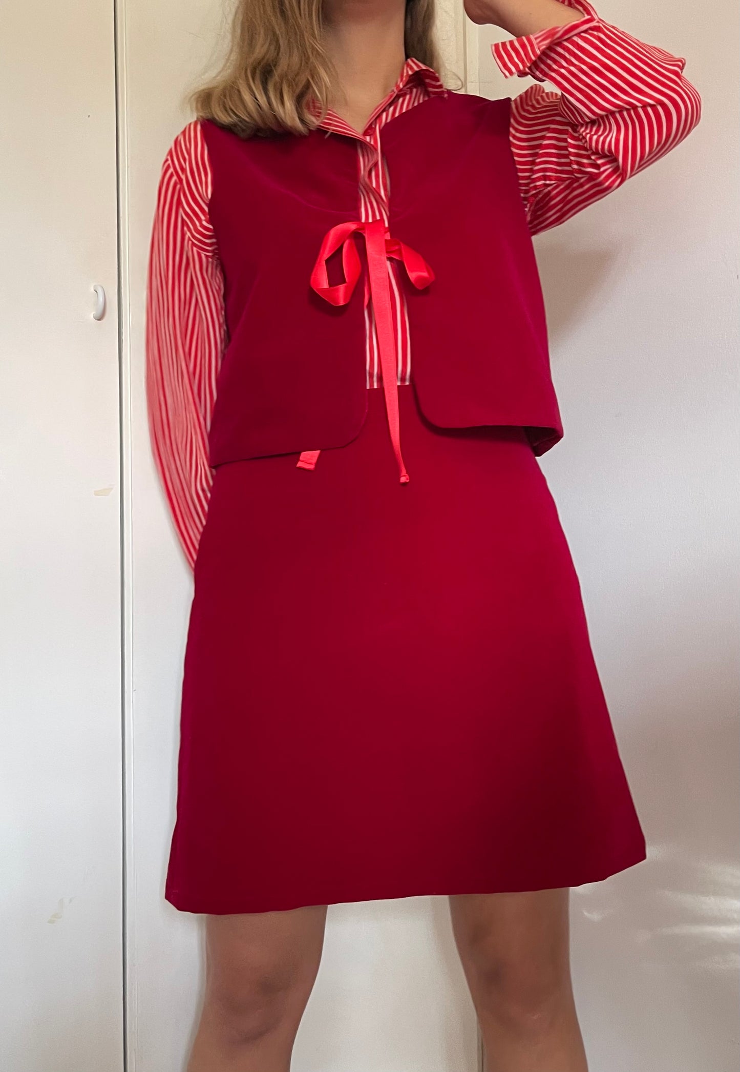 Gilet Indiana velluto rosso cotone