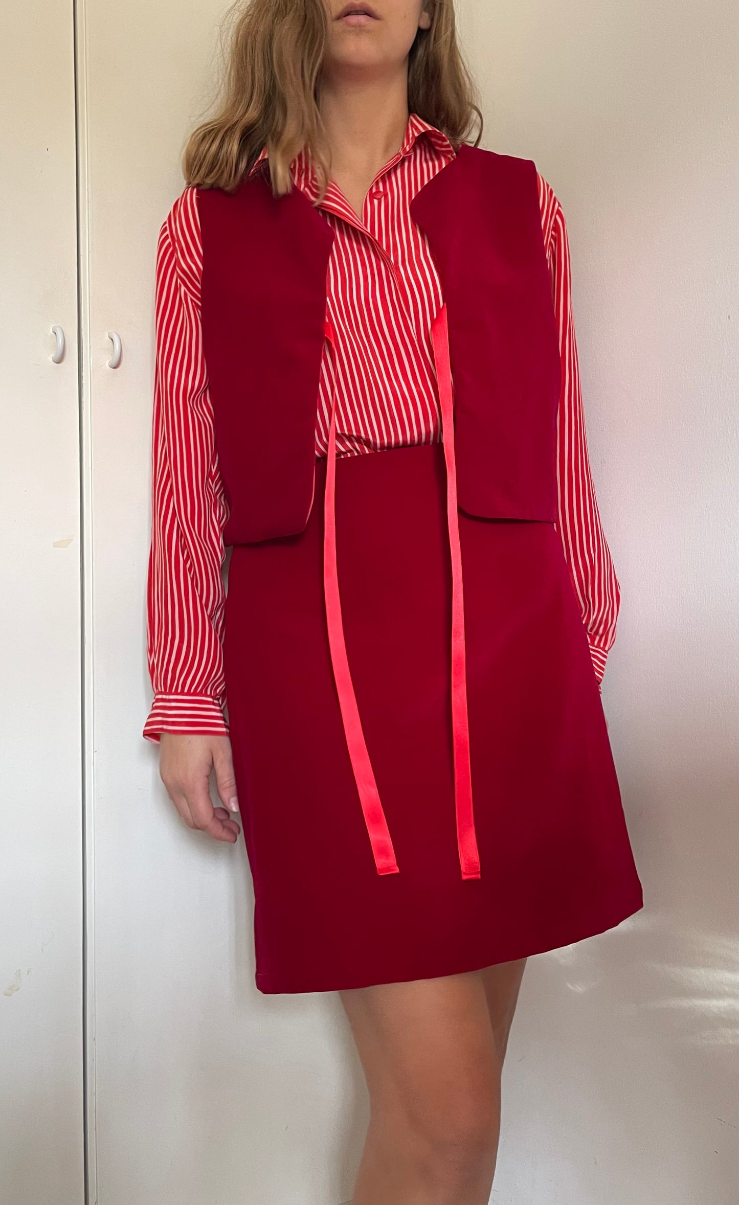 Gilet Indiana velluto rosso cotone