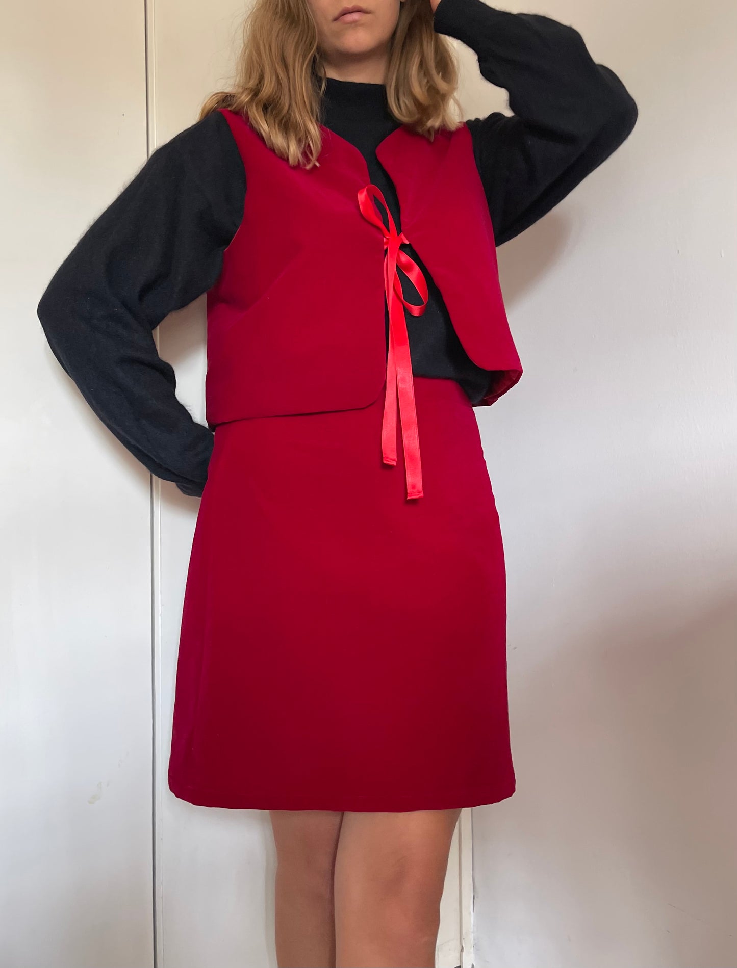 Gilet Indiana velluto rosso cotone