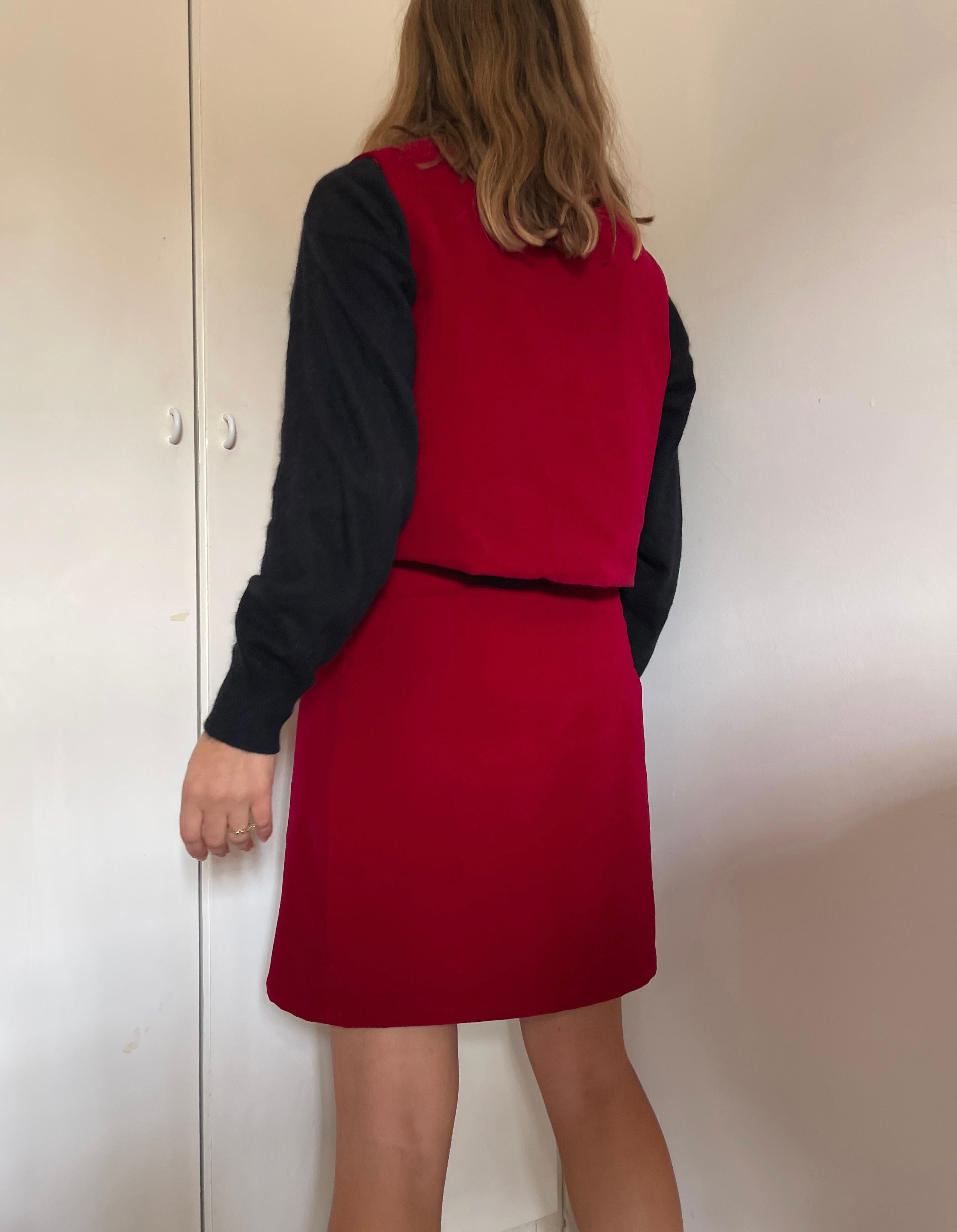 Minigonna Edie velluto rosso cotone