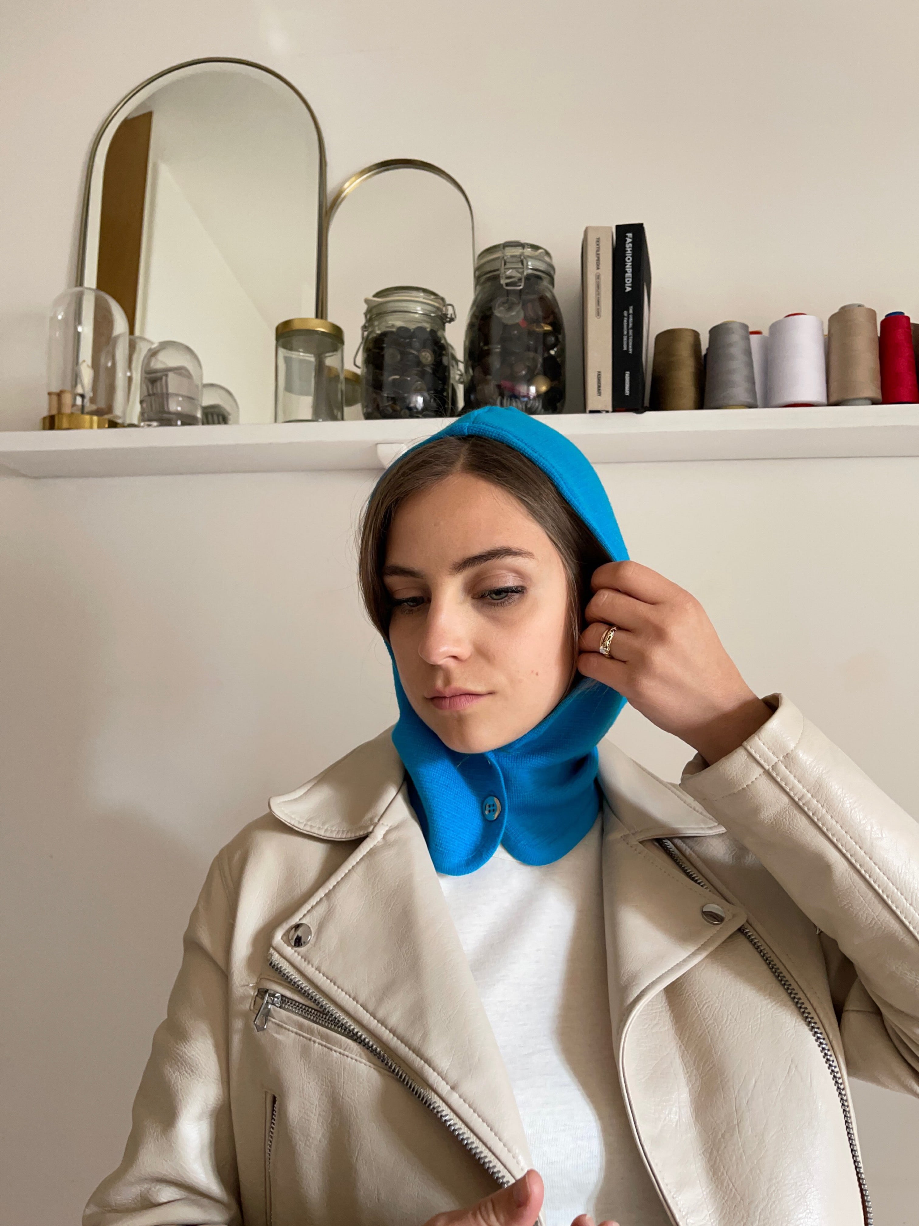 Balaclava Azzurro con bottoni