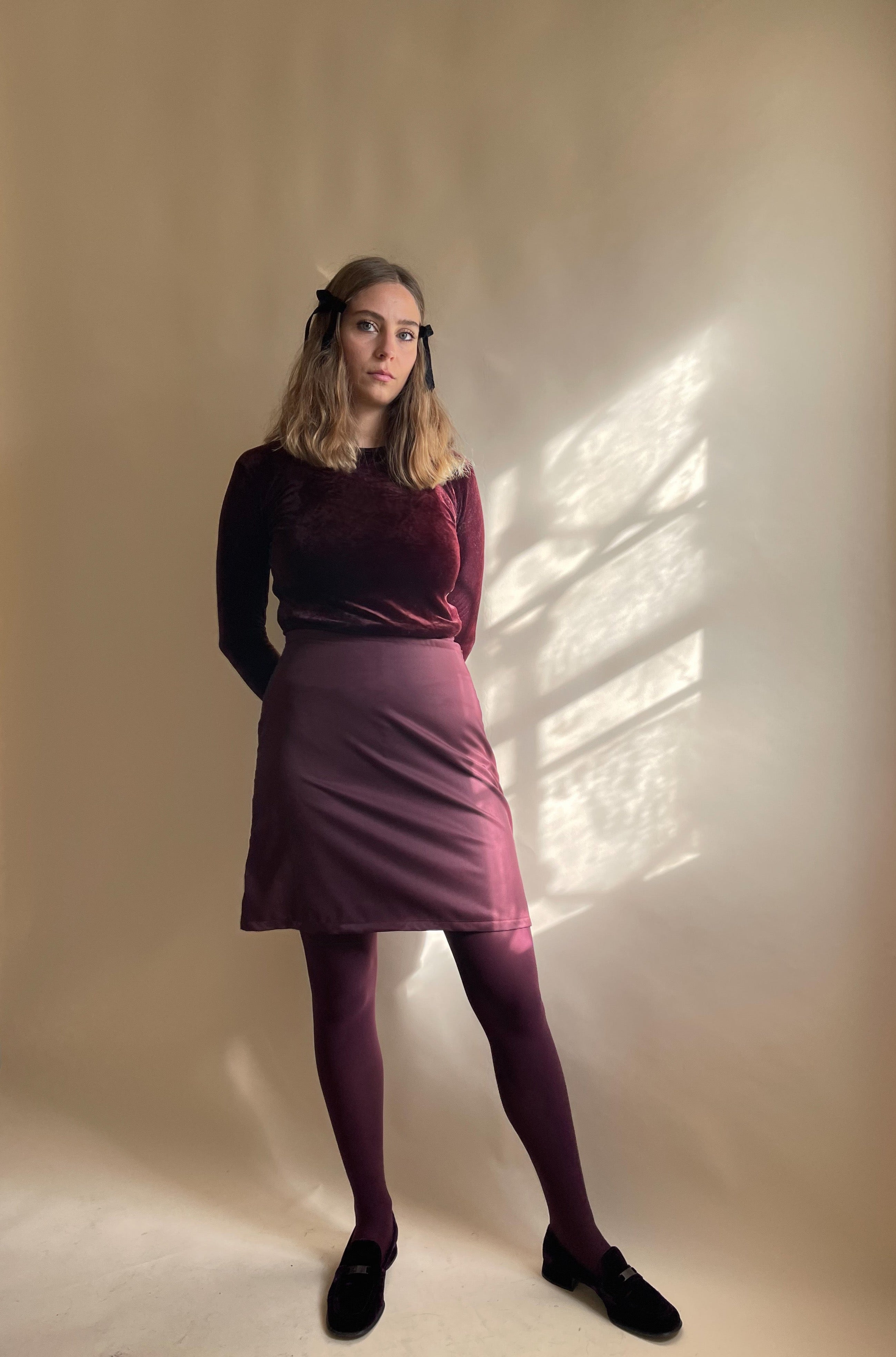 Minigonna Edie frescolana bordeaux