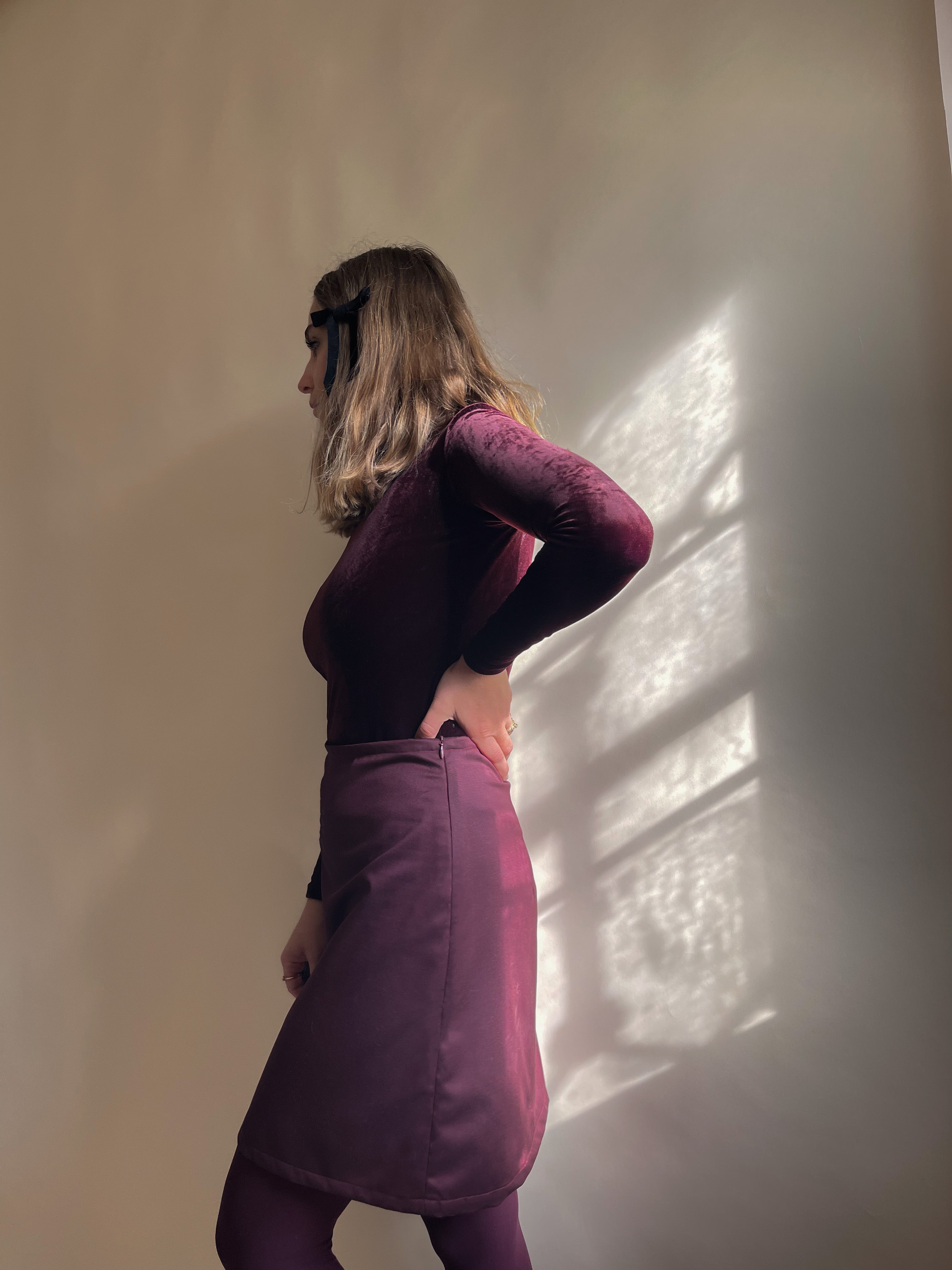 Minigonna Edie frescolana bordeaux